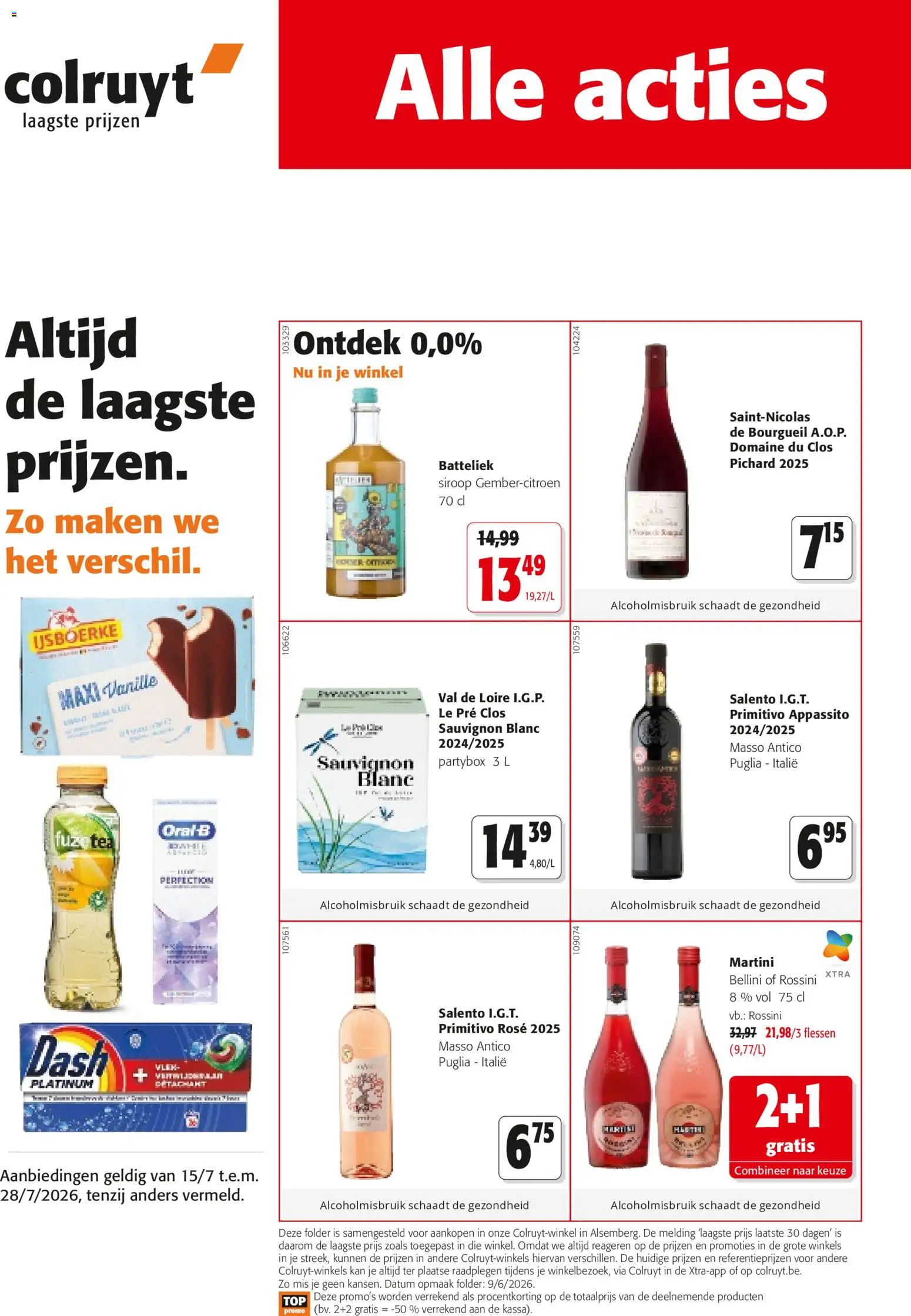 Voorbeeld van Colruyt Folder / Publicité van winkel Colruyt geldig vanaf 15/07/2026 - Martini, Kan, Vanille, Siroop