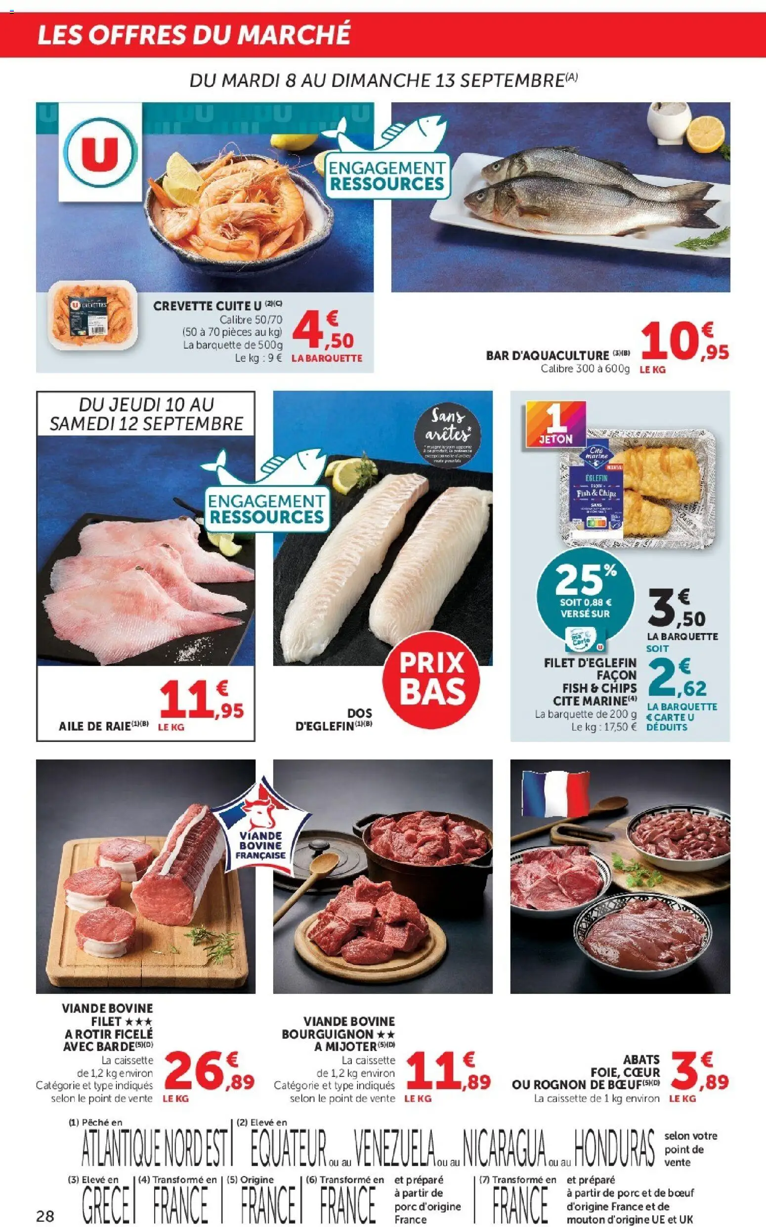 Prévisualisation de Hyper U catalogue du magasin Hyper U formulaire valide 08/09/2026 - Pêche, Crevette, Chips, Viande, Porc, Viande bovine, Crevette cuite