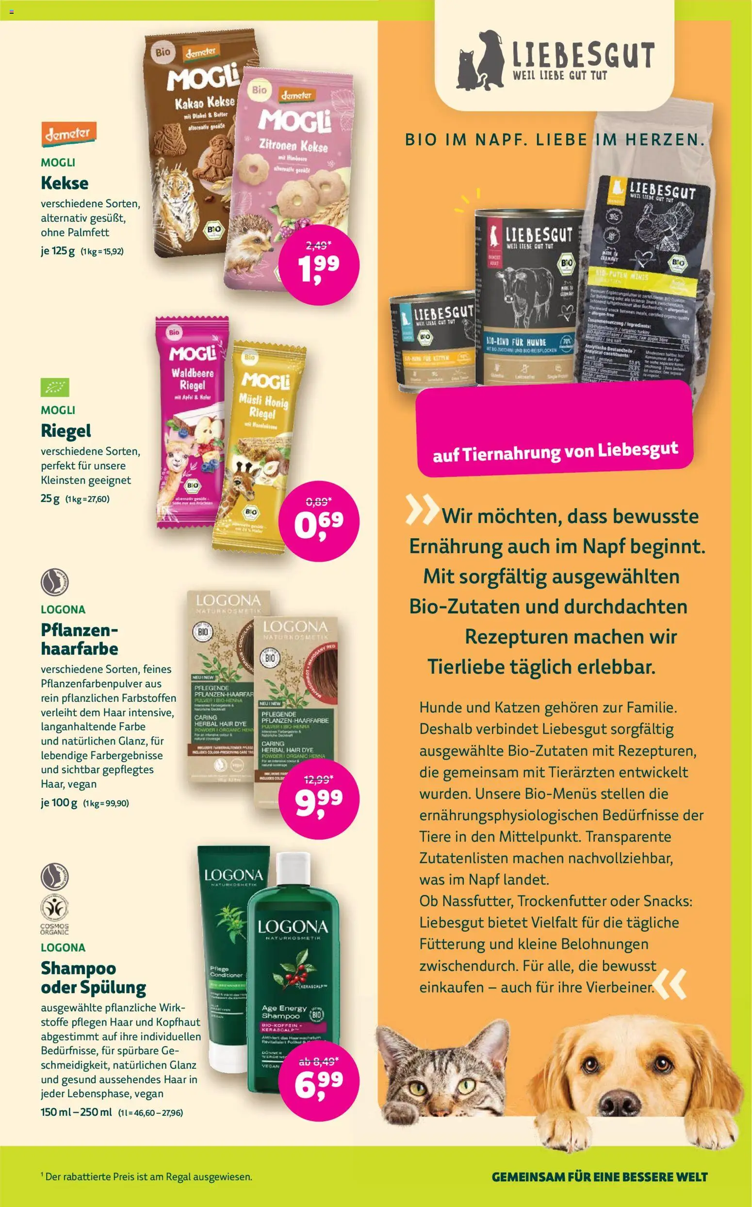 Vorschau von dem Prospekt des Geschäftes Denns BioMarkt, gültig ab dem 04.11.2026 - Zucchini, Regal, Haarfarbe, Shampoo, Kekse, Energy, Spülung, Musli