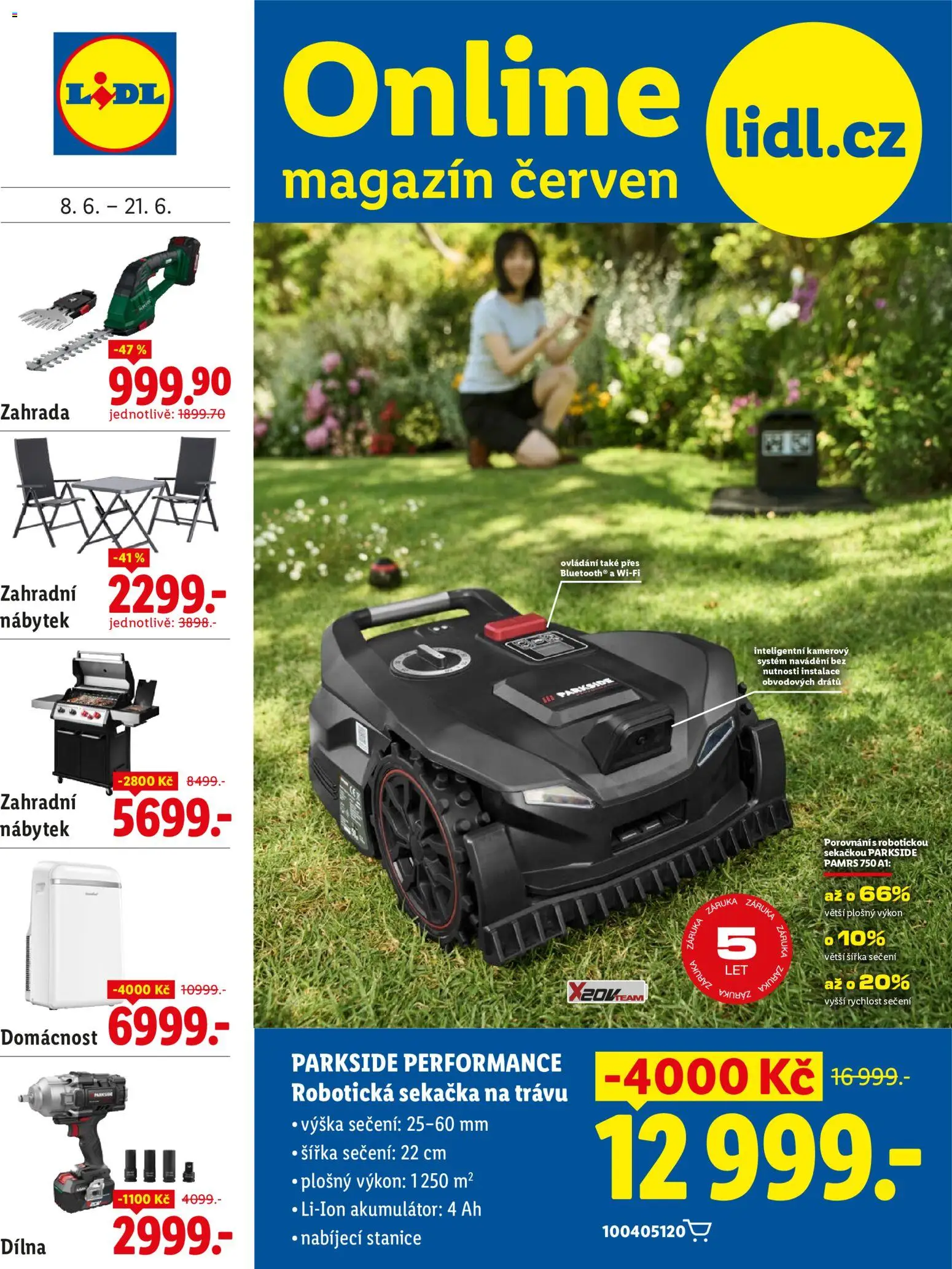 Náhled nabídky: Lidl Lidl magazín platný od 08.06.2026 - Parkside, Nábytek, Zahrada, Sekačka