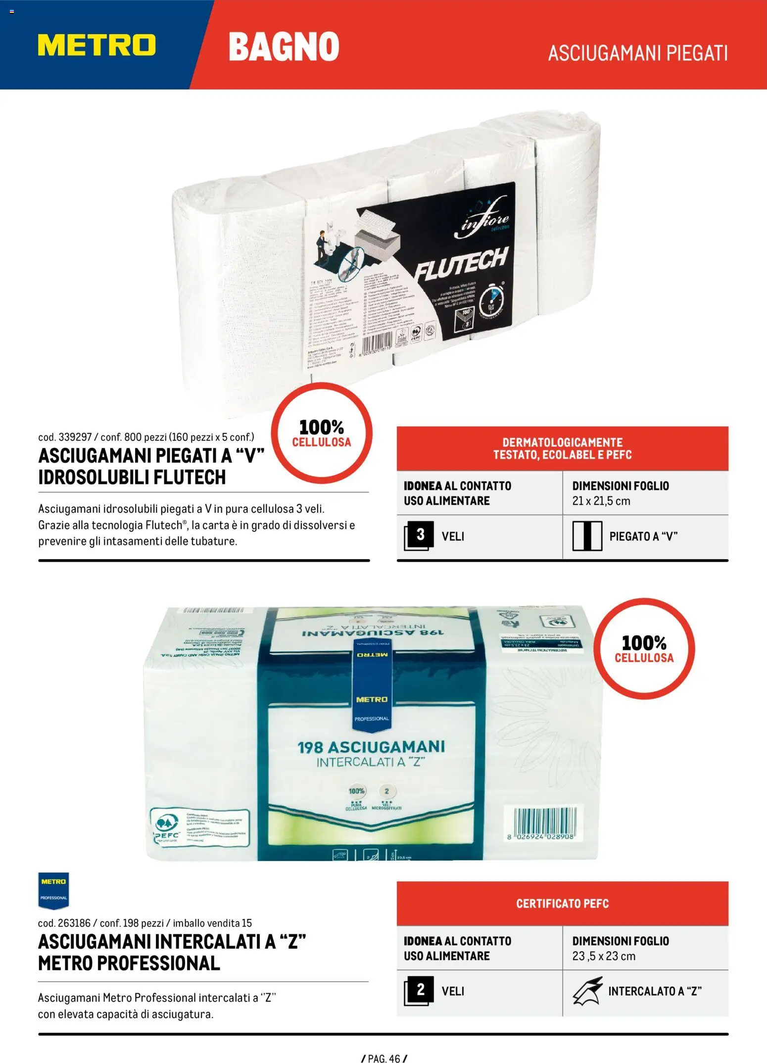 Anteprima dell'opuscolo Metro volantino Detergenza dal negozio Metro valido da 04/06/2026 - Bagno, Foglio, Asciugamani