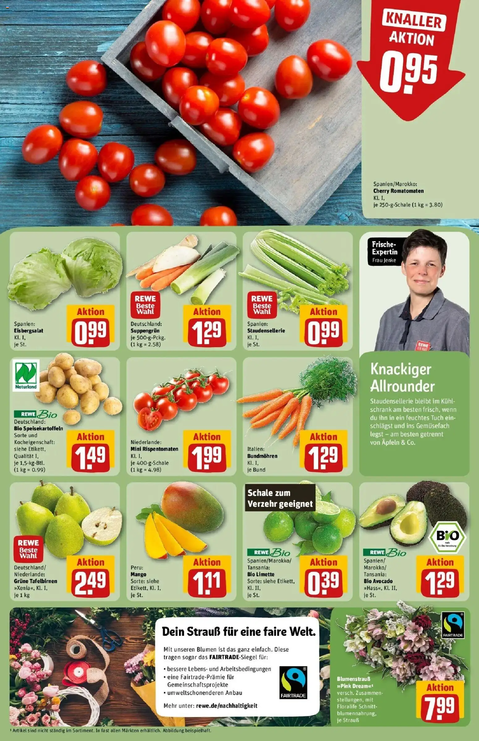 Vorschau von dem Prospekt des Geschäftes Rewe, gültig ab dem 02.03.2026 - Mango, Blumen, Avocado, Schrank, Eisbergsalat, Limette