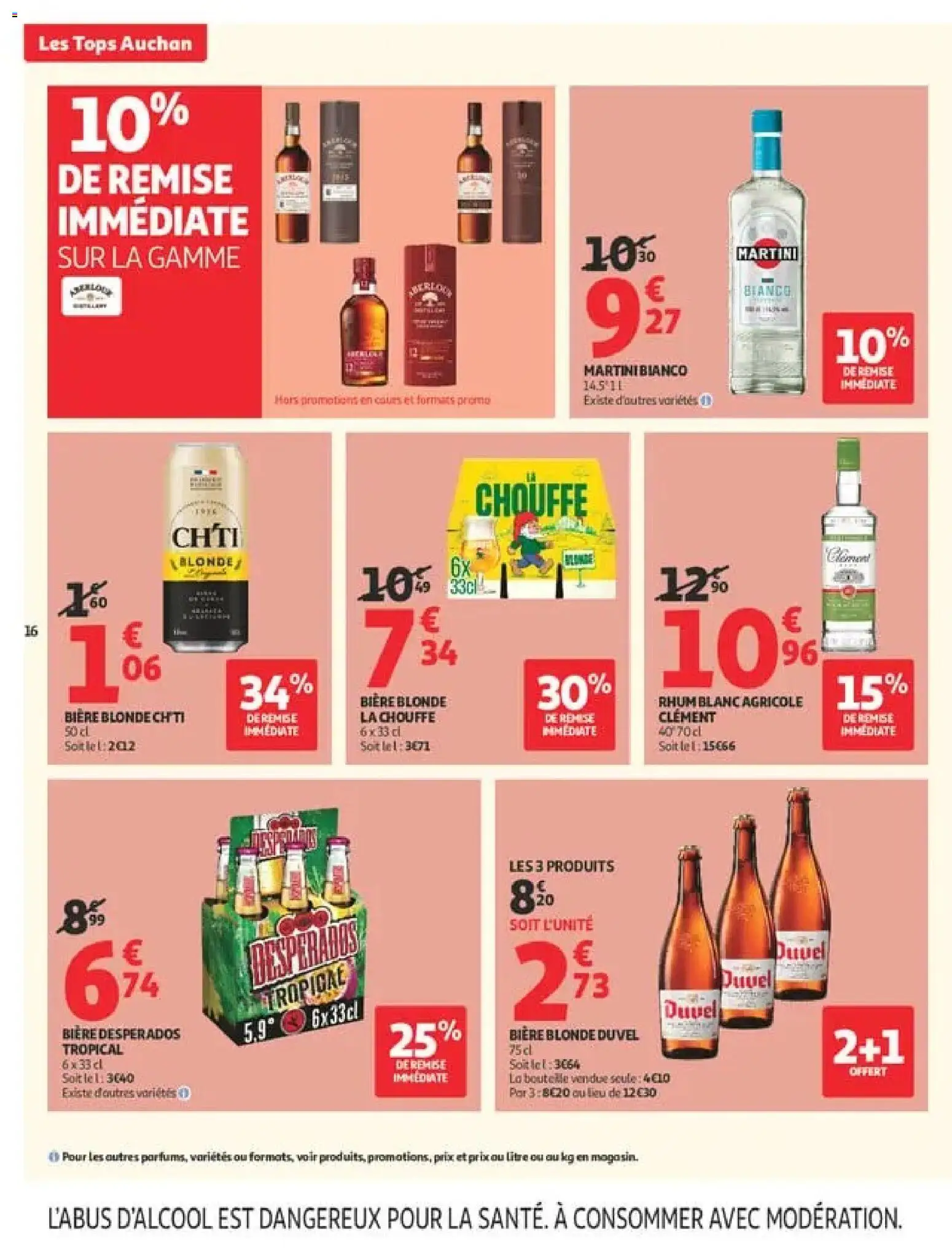 Prévisualisation de Auchan Tops rentrée supers du magasin Auchan formulaire valide 01/09/2026 - Rhum, Desperados, Vermouth, Martini, Biere desperados, Bière blonde, Martini Bianco, Biere desperados tropical
