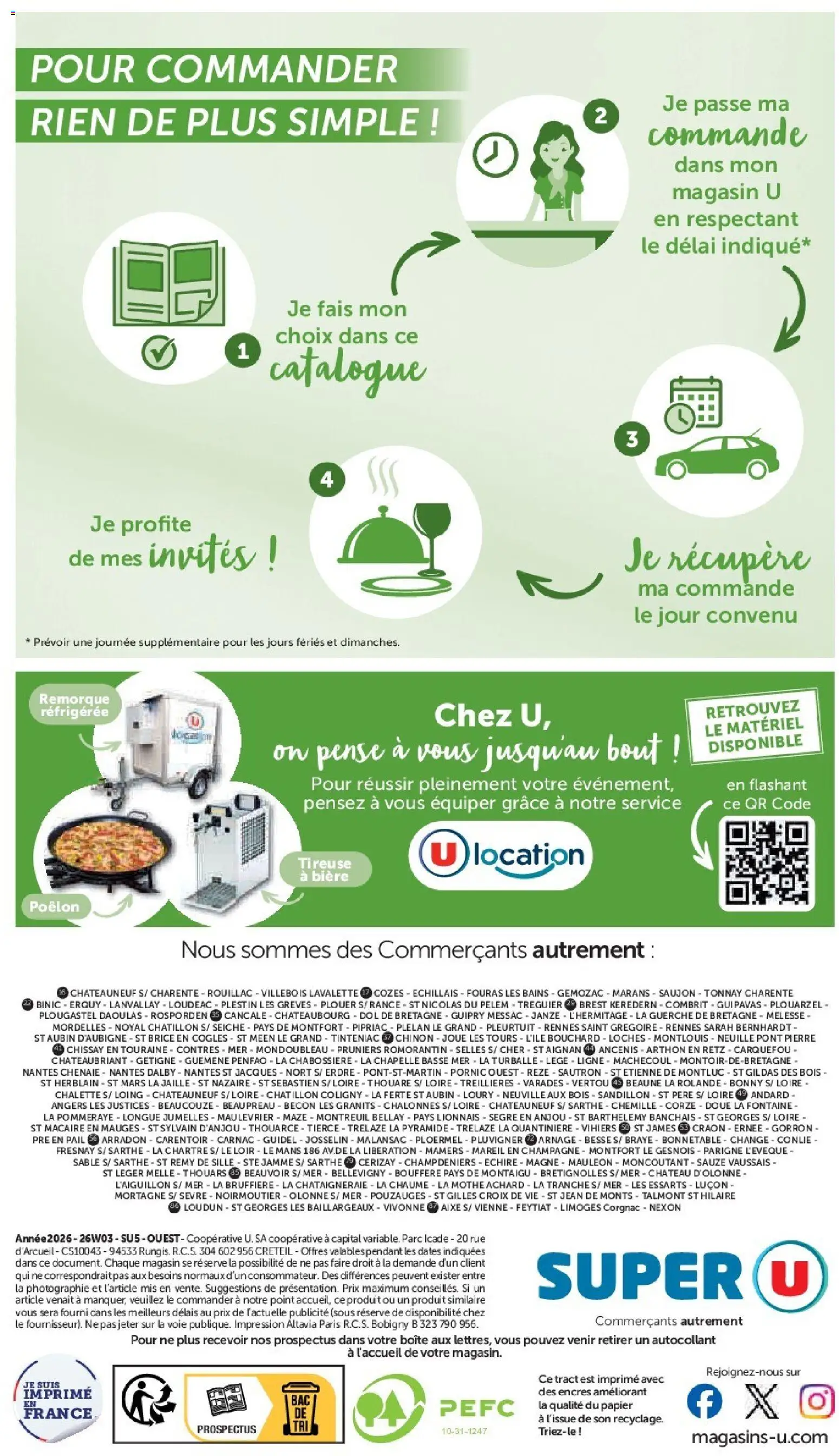 Prévisualisation de Super U - La carte Printemps Été du magasin Super U formulaire valide 03/03/2026 - Champagne, Jean, Bière, Remorque, Impression, Sable, Jumelles, Tireuse à bière