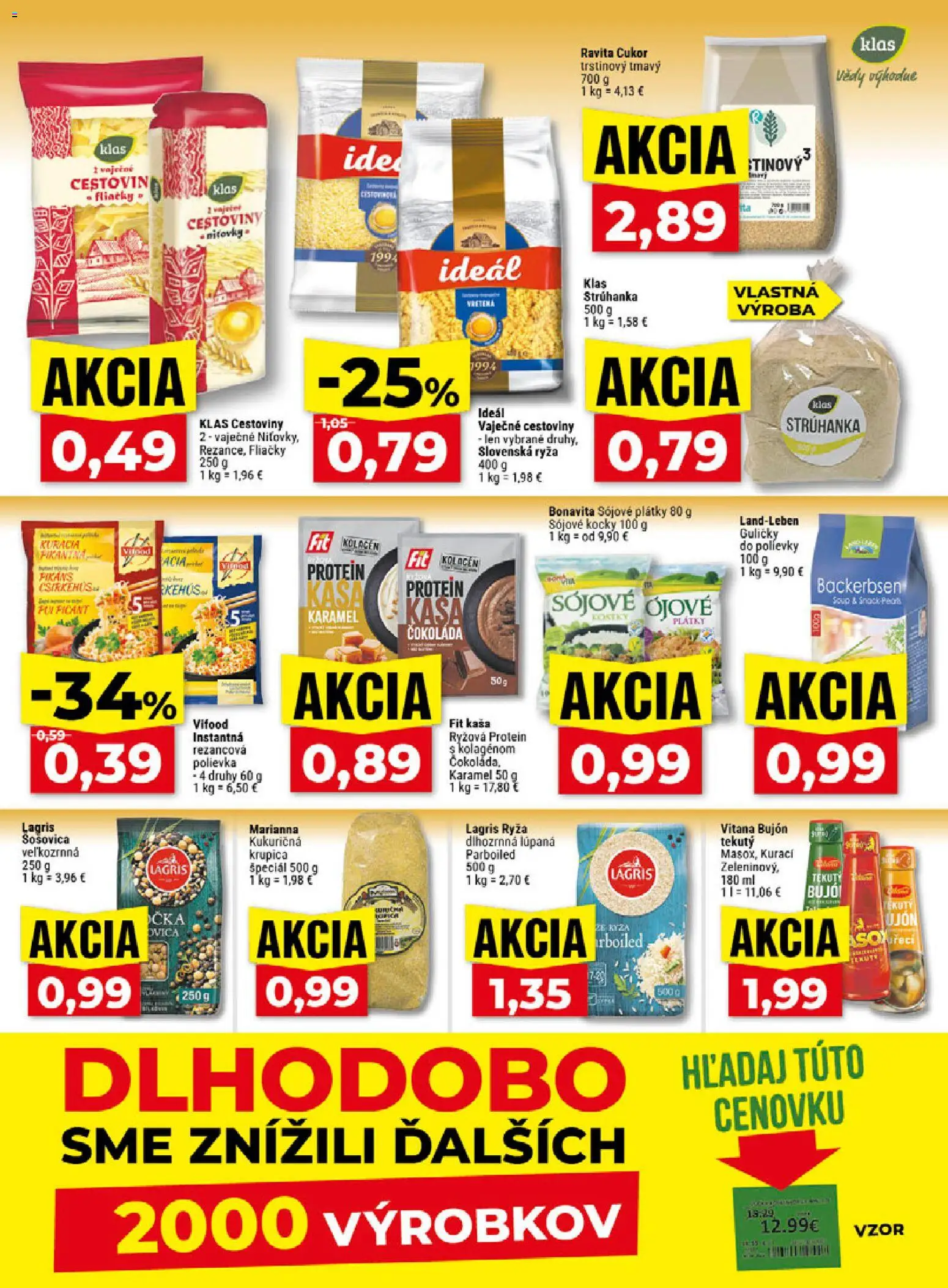 Náhľad Klas letáku platného od 07.09.2026 - Protein, Polievky, Cestoviny, Ryža, Cukor, Kaša, Strúhanka, Bujón