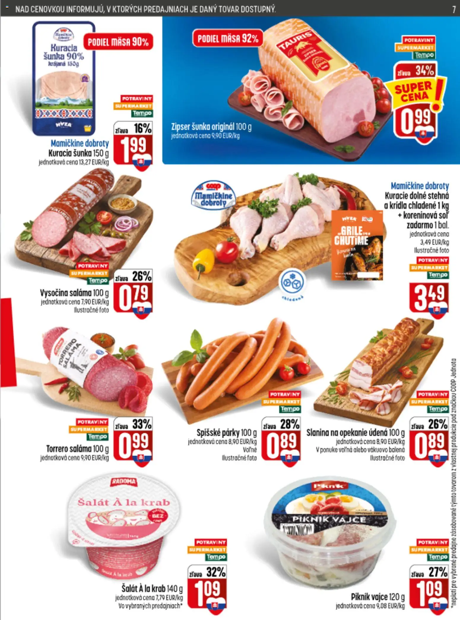 Náhľad COOP Jednota letáku platného od 10.09.2026 - Šalát, Soľ, Šunka, Slanina, Párky, Saláma, Kuracia šunka, Stehná