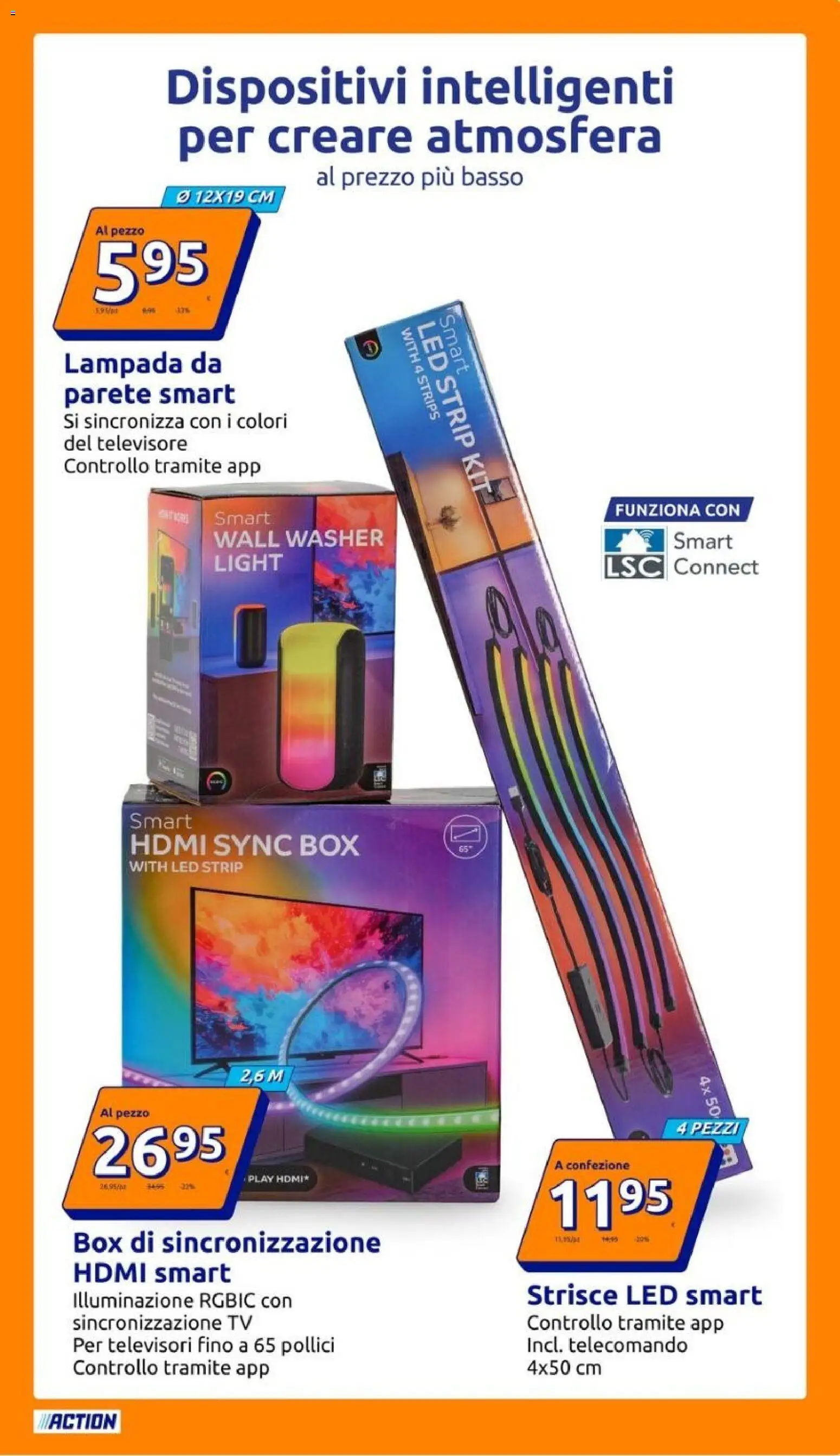 Anteprima dell'opuscolo Action volantino dal negozio Action valido da 28/10/2026 - TV, Illuminazione, Lampada, Telecomando, Basso, Strisce