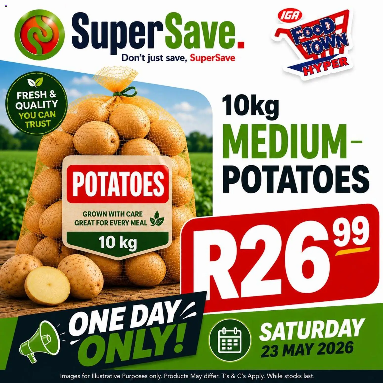 Preview of Super Save flyer valid from 23/05/2026 - Potatoes