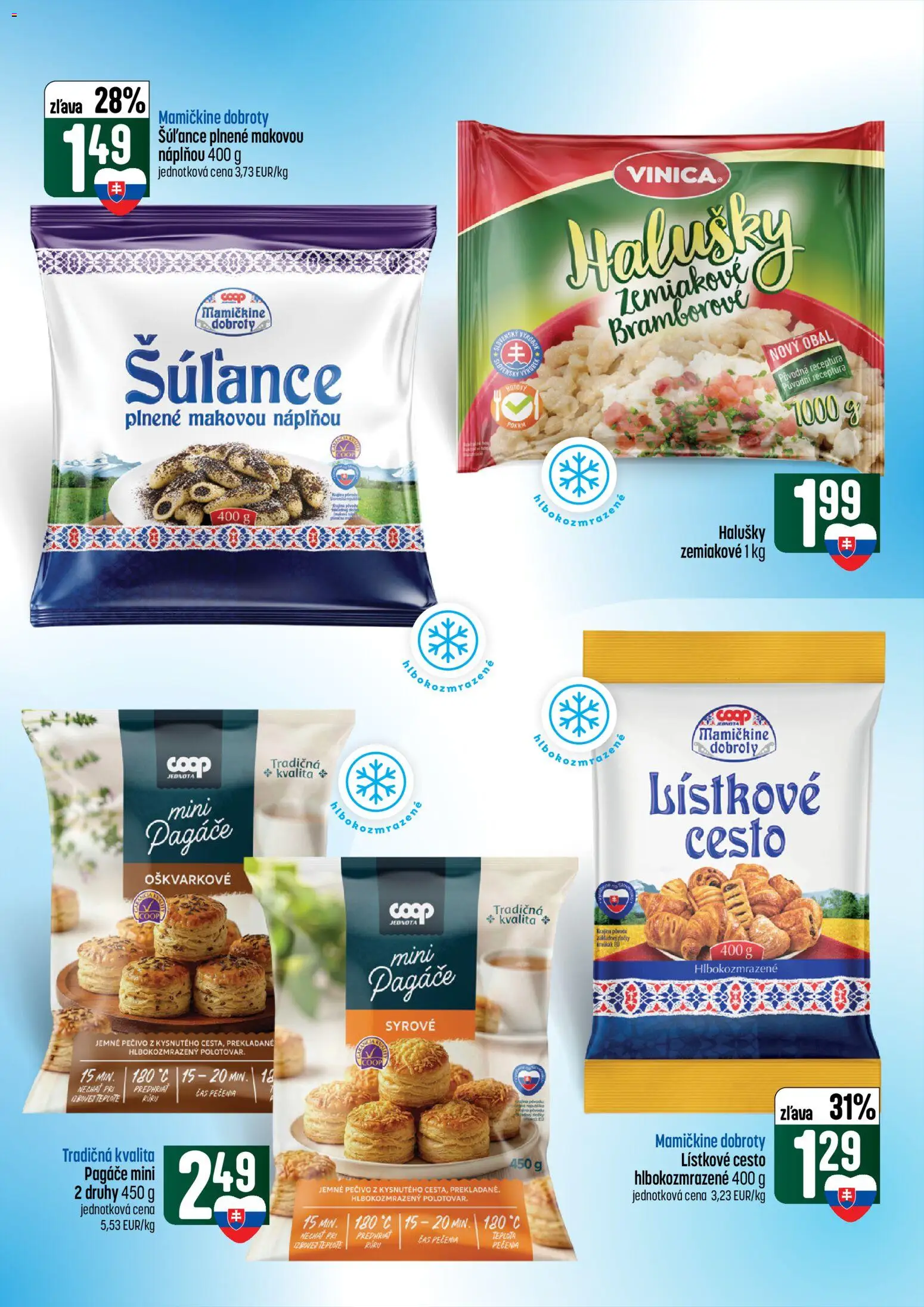 Náhľad COOP Jednota letáku platného od 08.10.2026 - Cesto, Lístkové cesto, Pečivo