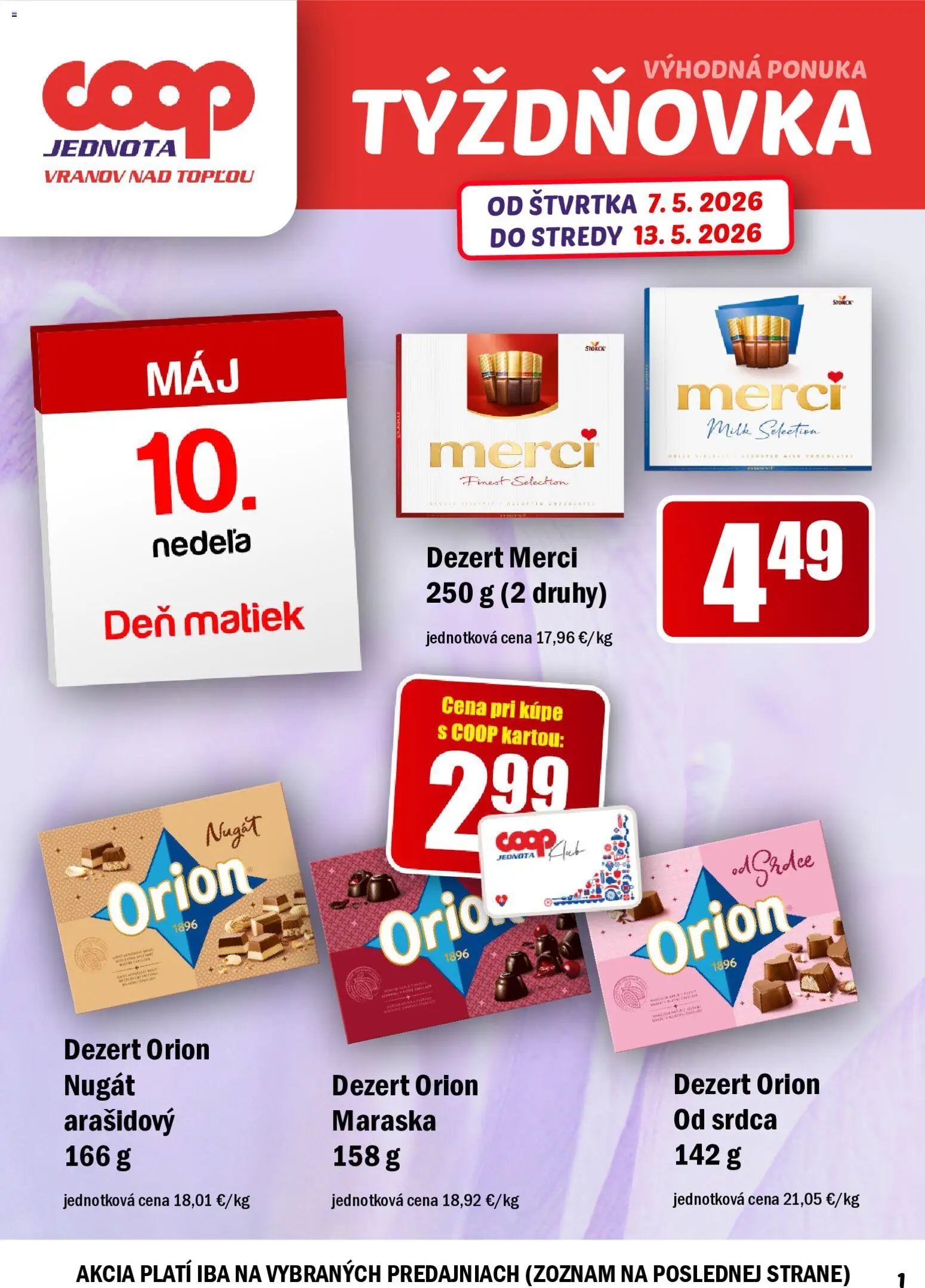 Náhľad COOP Jednota letáku platného od 07.05.2026