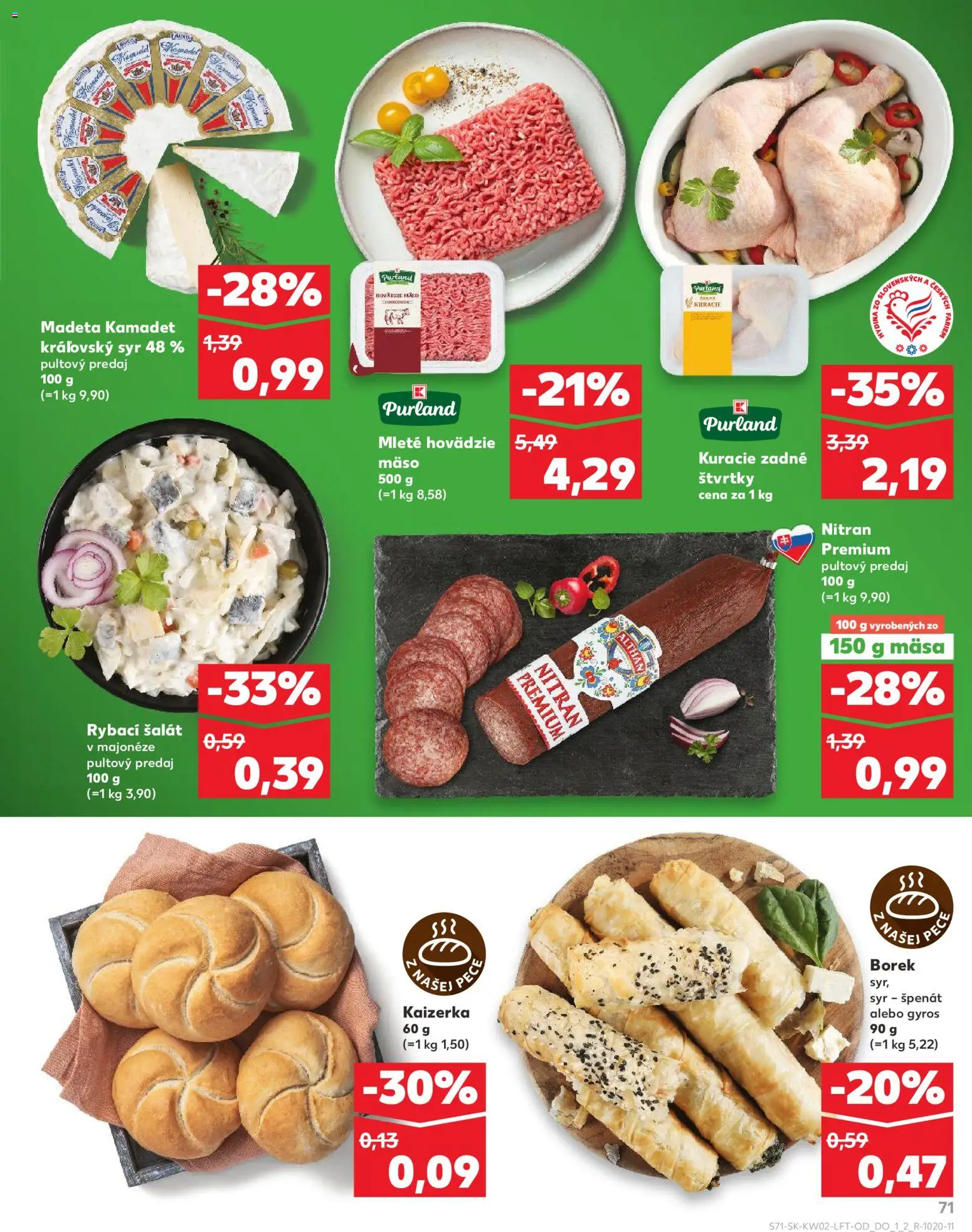Náhľad Kaufland letáku platného od 08.01.2026 - Mäso, Syr, Gyros, Šalát, Hovädzie mäso, Pec