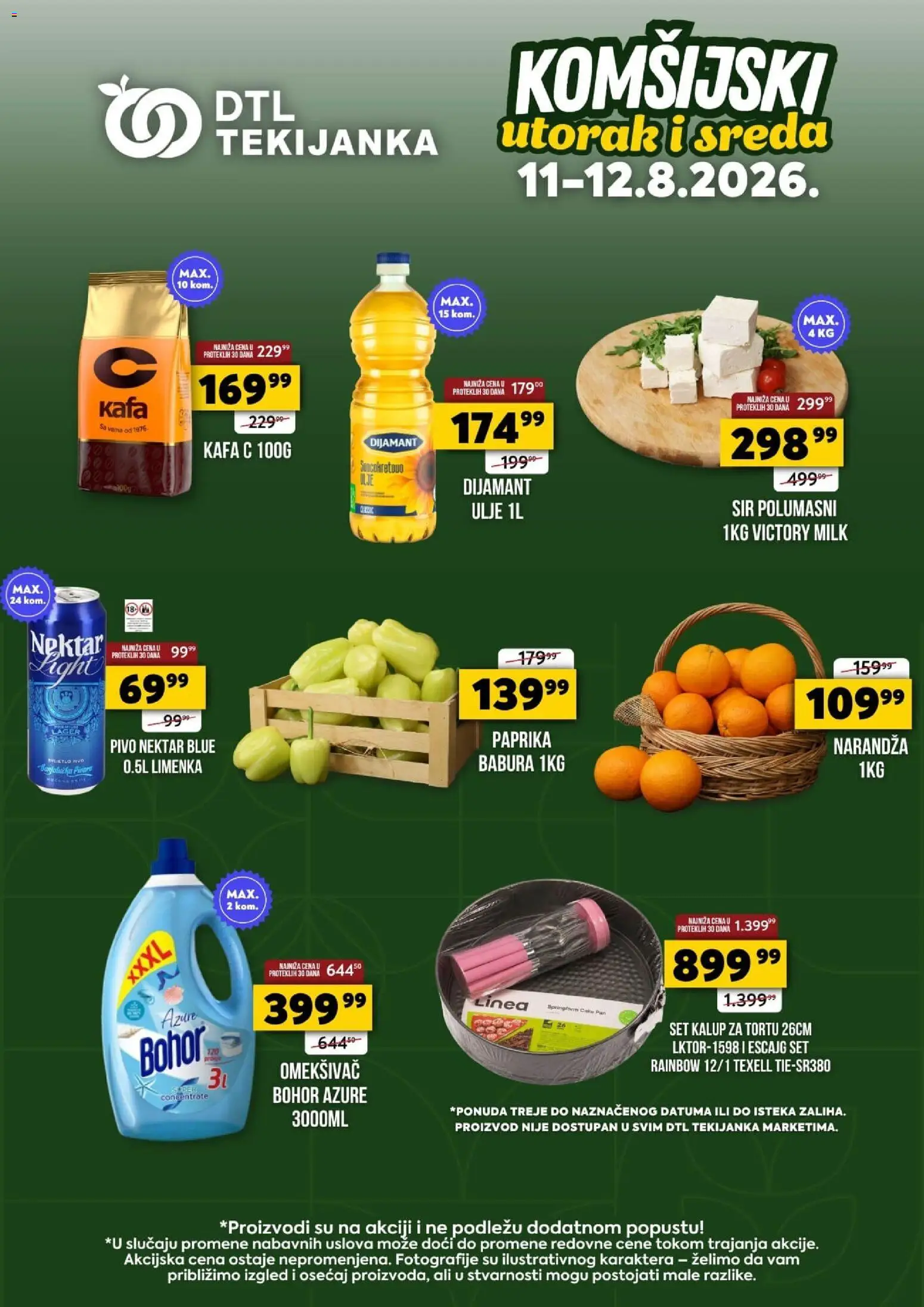 Pregled Tekijanka kataloga - važi od 11.08.2026 - Paprika, Kafa, Pivo, Escajg, Sir, Ulje, Nektar, Omekšivač