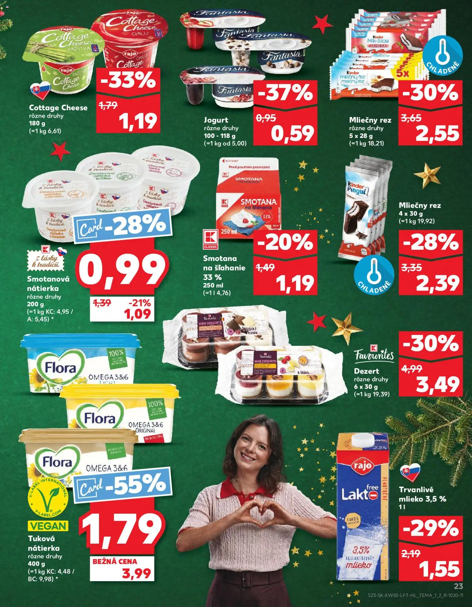 Náhľad Kaufland letáku platného od 11.12.2025 - Mlieko, Kinder, Flora, Smotana na šľahanie, Smotana, Nátierka, Trvanlivé mlieko, Mlieko 3,5 %