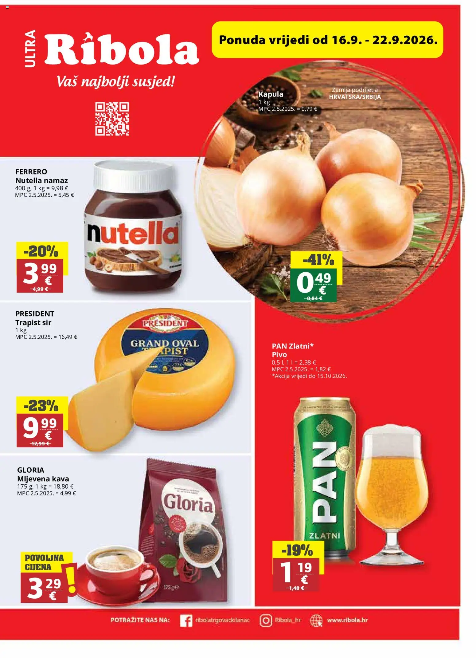 Pregled letka Ribola Katalog trgovine Ribola vrijedi od 16.09.2026