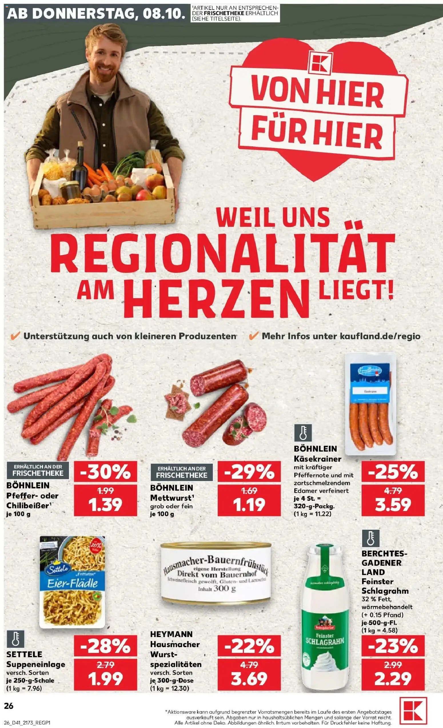 Vorschau von dem Prospekt des Geschäftes Kaufland, gültig ab dem 05.10.2026 - Wurst, Pfeffer, Käsekrainer, Schweinefleisch, Edamer, Spezialitäten