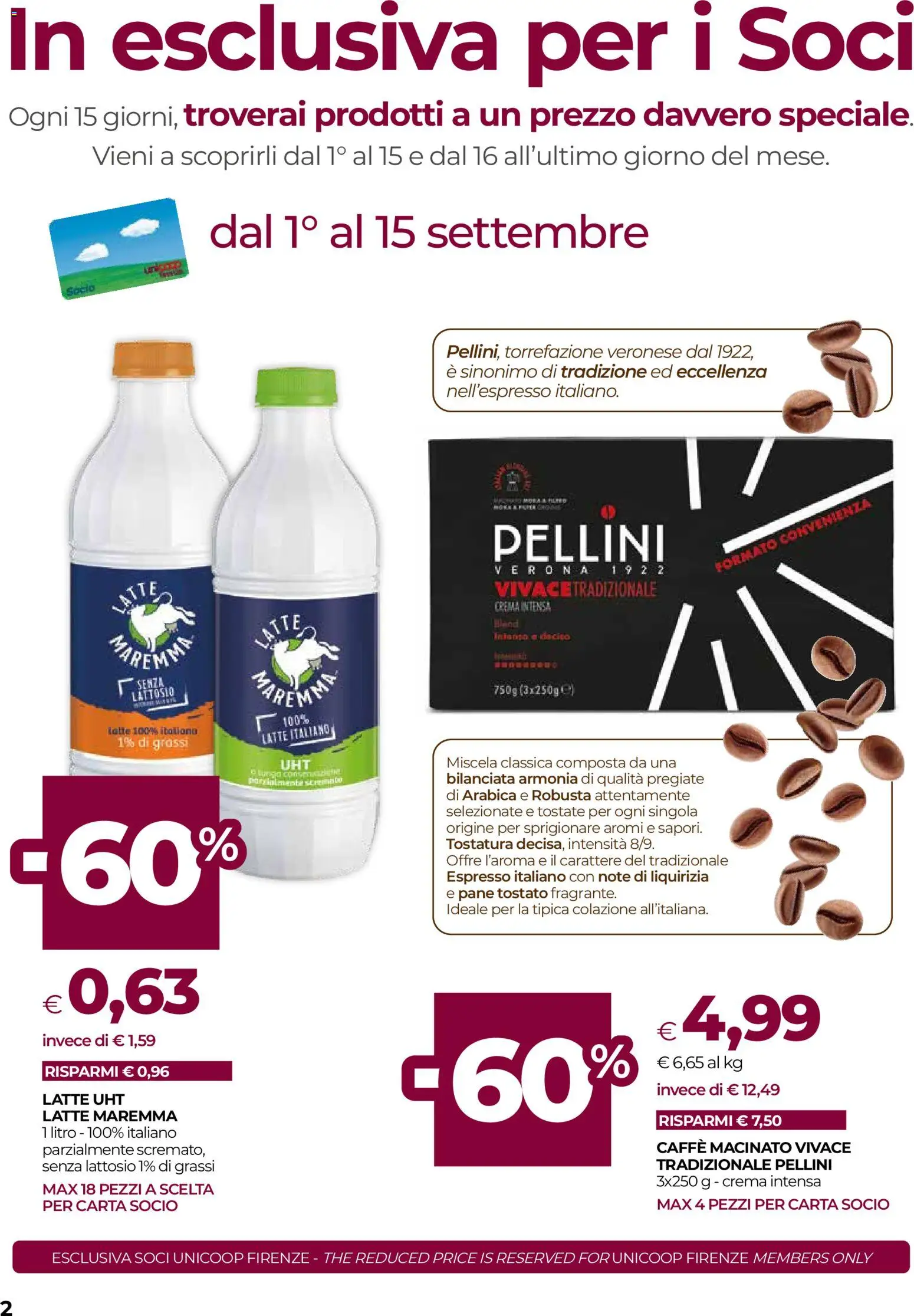 Anteprima dell'opuscolo COOP volantino Firenze dal negozio COOP valido da 03/09/2026 - Crema, Caffè, The, Latte, Macinato, Pane tostato, Pellini, Caffè macinato