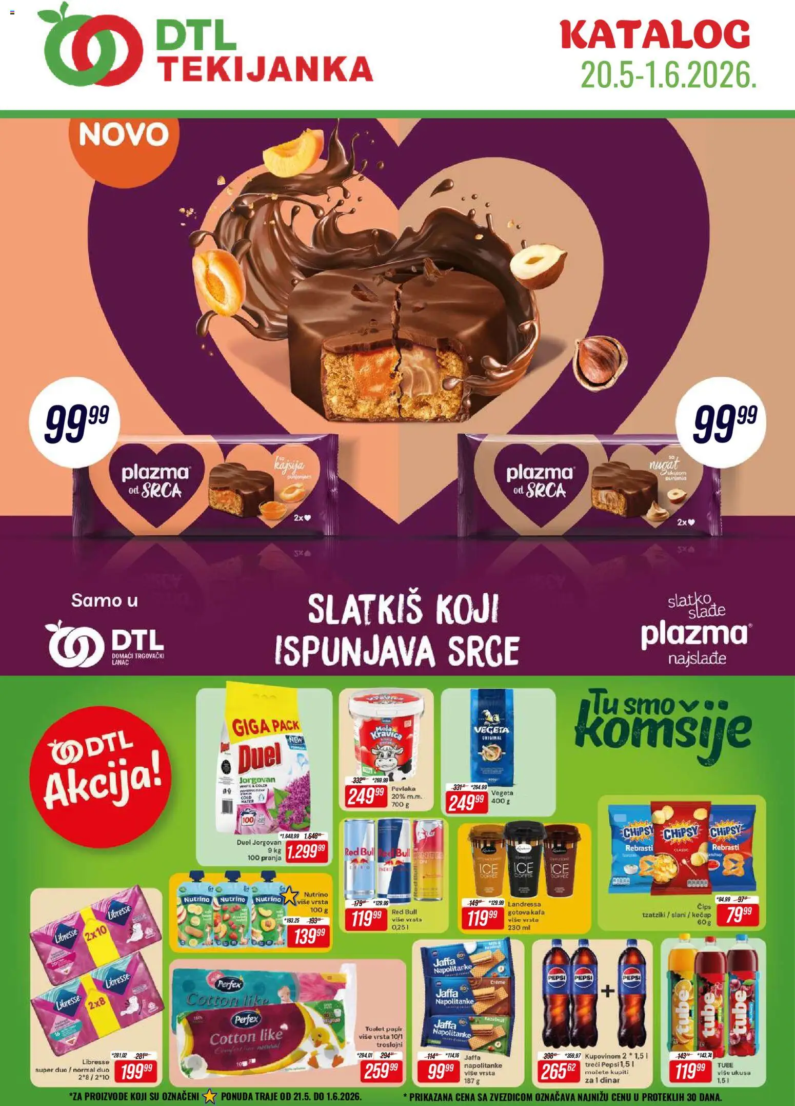 Pregled Tekijanka kataloga - važi od 20.05.2026 - Kafa, Red Bull, Vrata, Pavlaka, Napolitanke, Čips, Kečap, Plazma