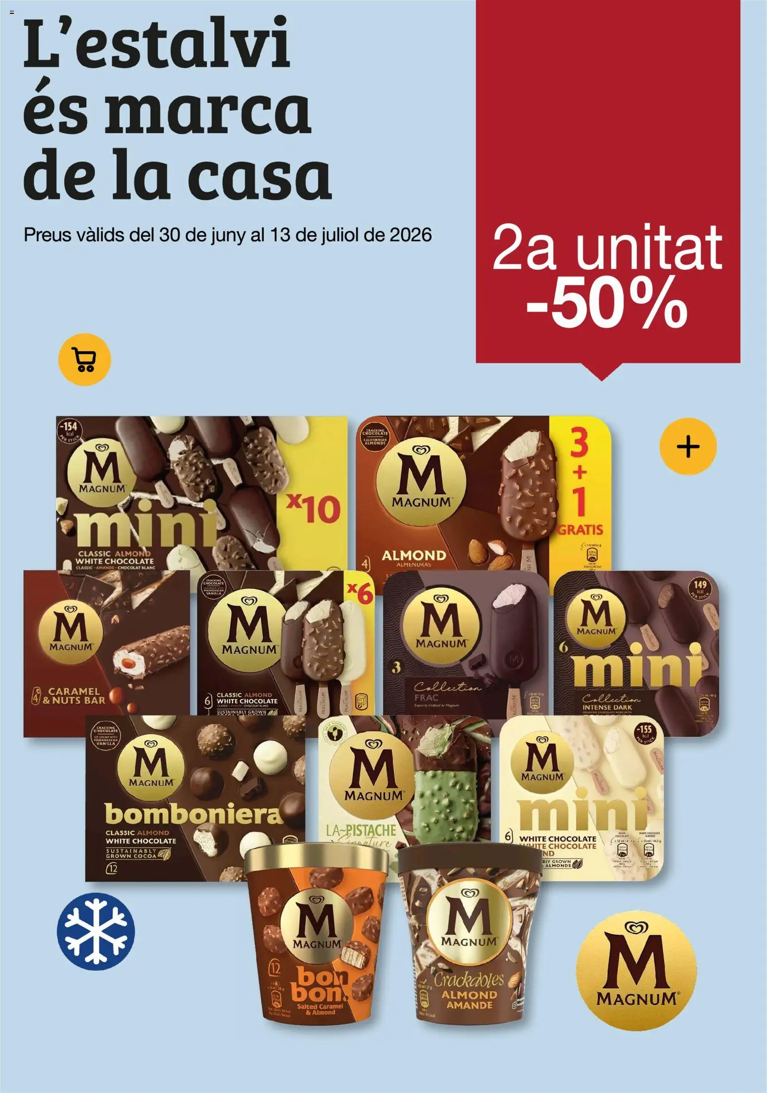 Vista previa del folleto de la tienda Bonpreu válido desde el 30/06/2026 - Chocolate, Magnum, Almendras