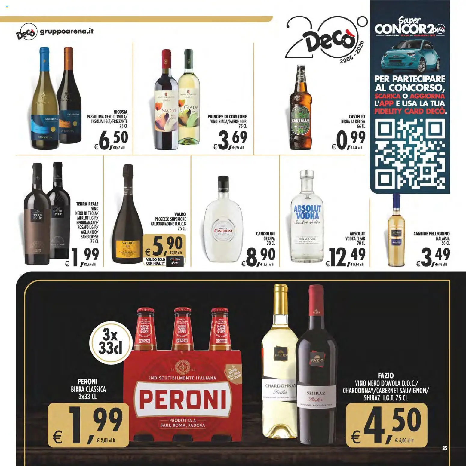 Anteprima dell'opuscolo Decò volantino Gourmet Sicilia dal negozio Decò valido da 23/10/2026 - Vino, Birra, Terra, Prosecco, Vodka, Grappa