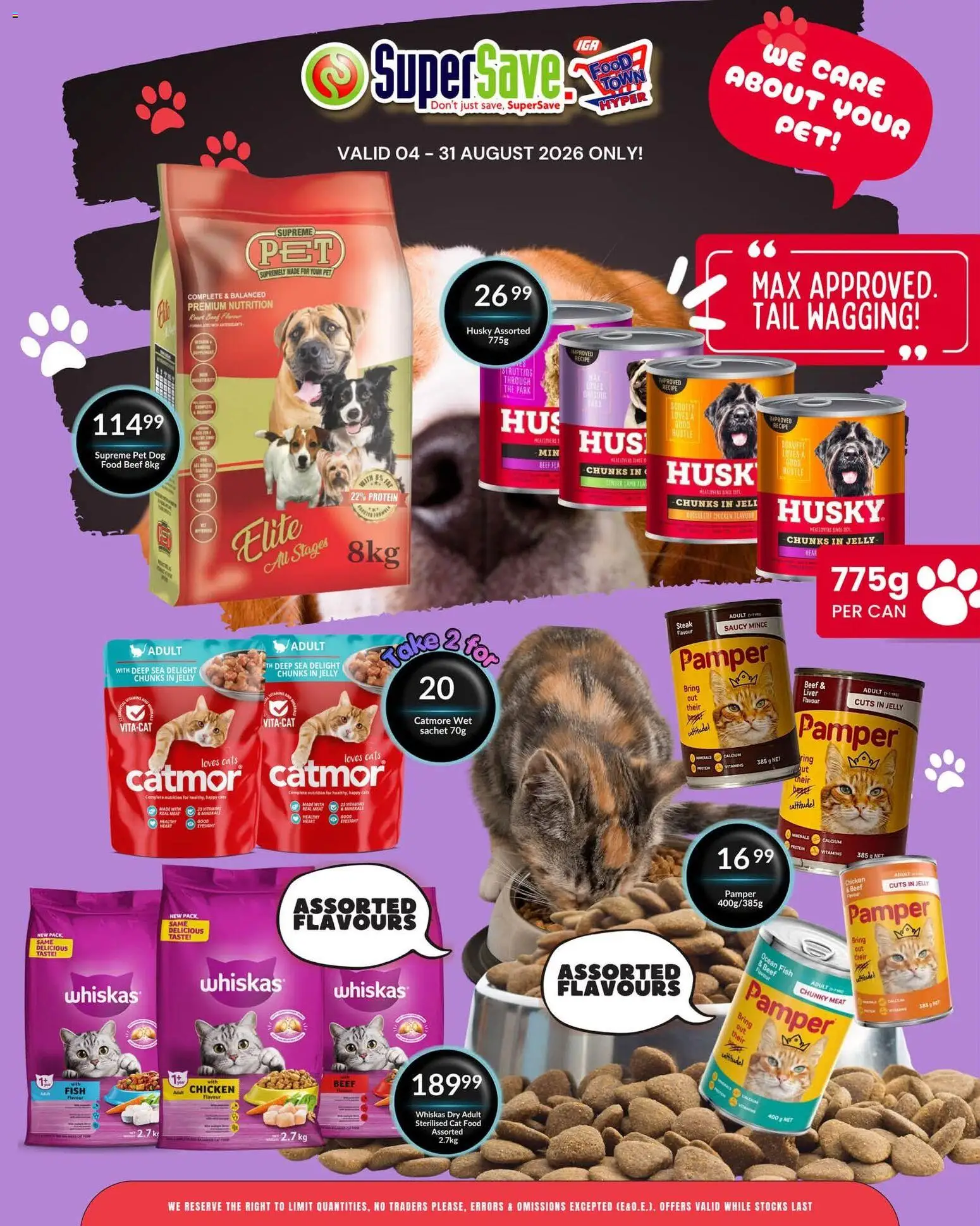 Preview of Super Save flyer valid from 04/08/2026 - Fish, Chicken, Protein, Liver, Vitamins, Beef, Cat food