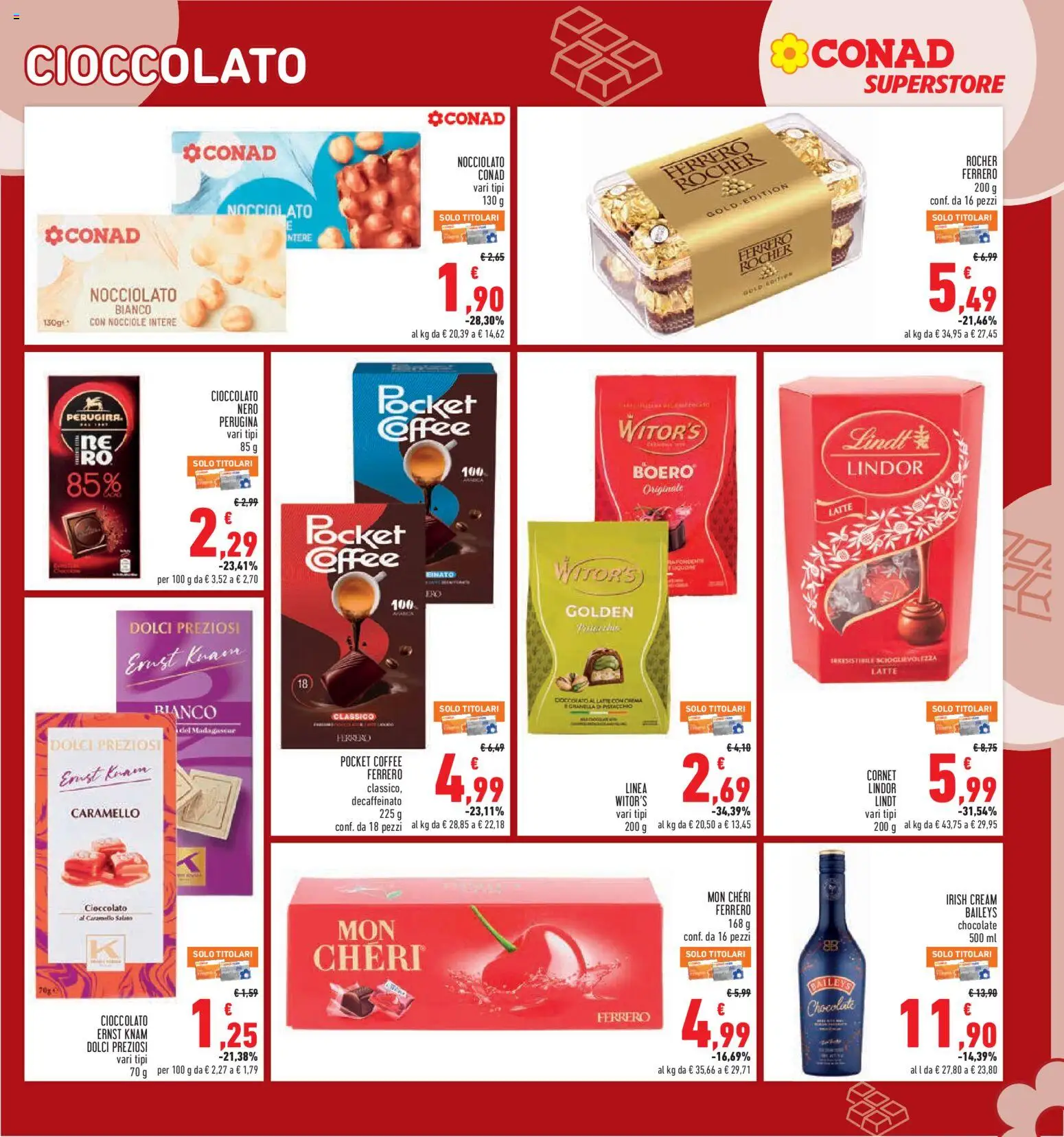 Anteprima dell'opuscolo Conad volantino Superstore Lazio dal negozio Conad valido da 05/11/2026 - Latte, Dolci, Cioccolato, Lindt, Baileys, Pistacchio, Ferrero Rocher, Nocciole