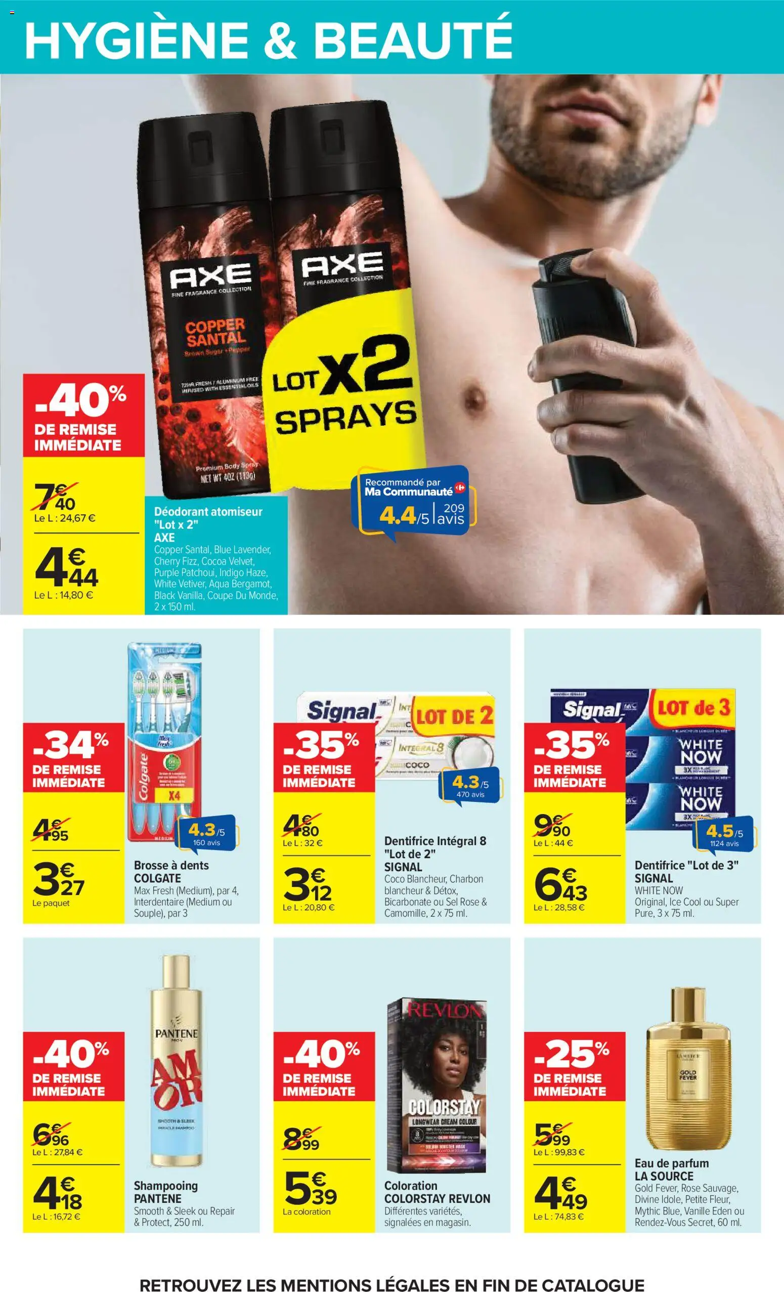 Prévisualisation de Carrefour catalogue du magasin Carrefour formulaire valide 20/10/2026 - Coco, Body, Dentifrice, Déodorant, Axe, Eau de parfum, Coloration, Brosse à dents