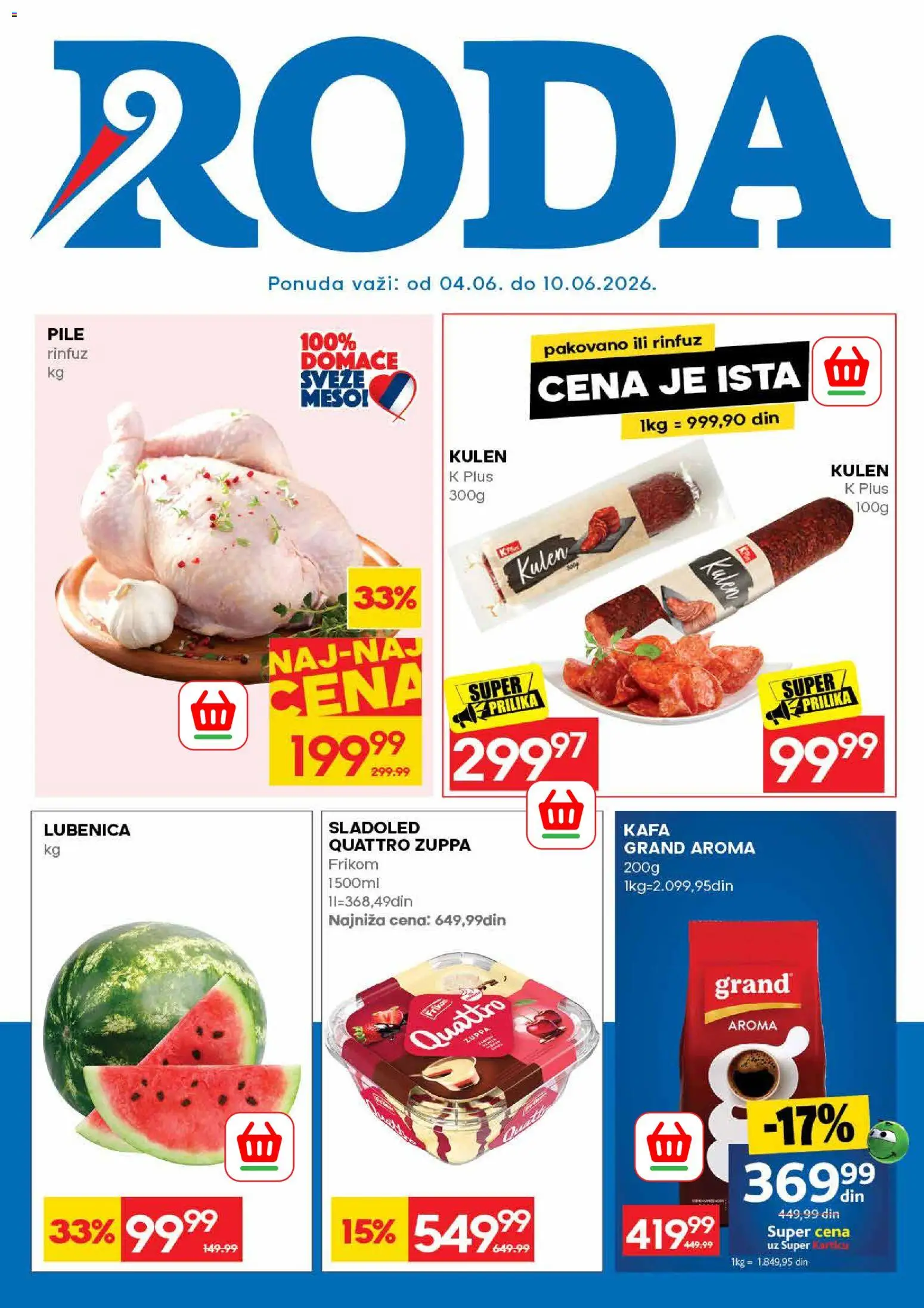 Pregled Roda kataloga - važi od 04.06.2026