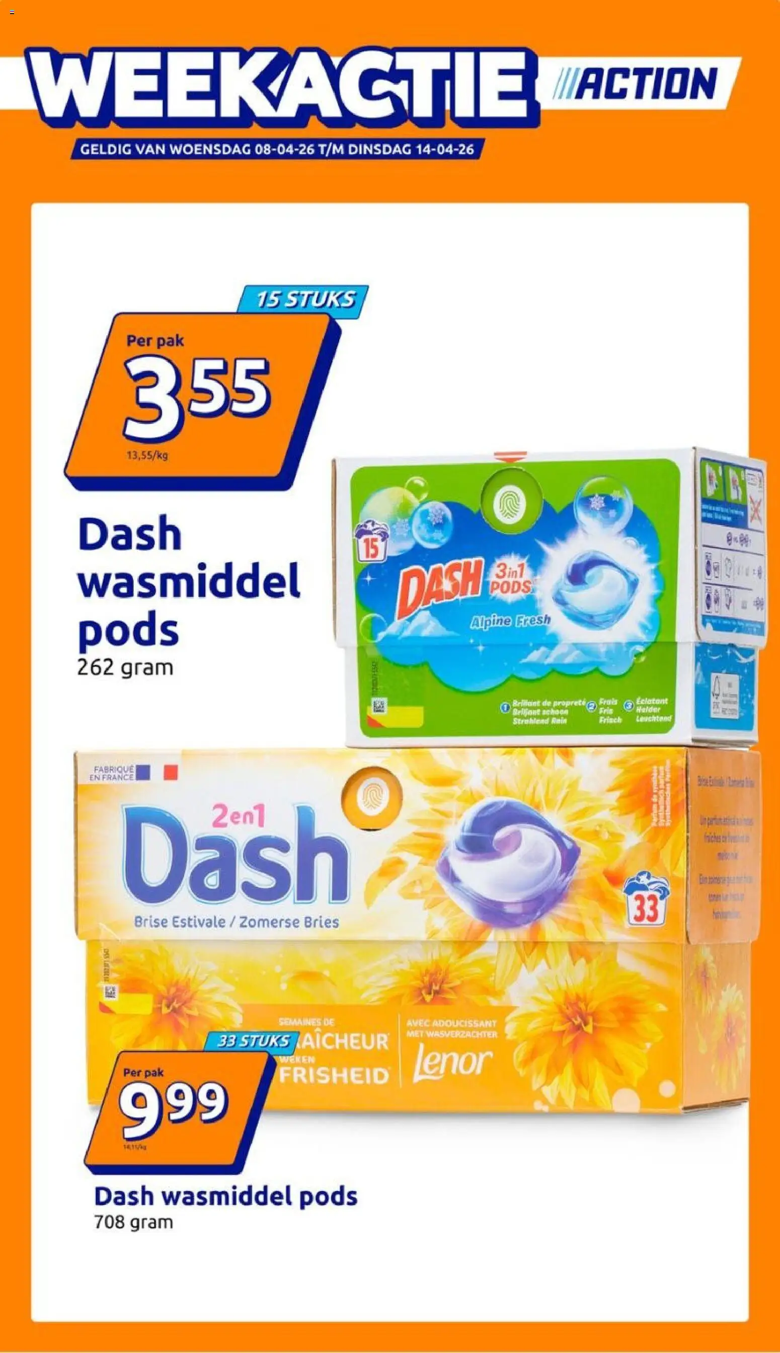 Voorbeeld van Action Folder week 15 van winkel Action geldig vanaf 08/04/2026 - Wasmiddel, Wasverzachter