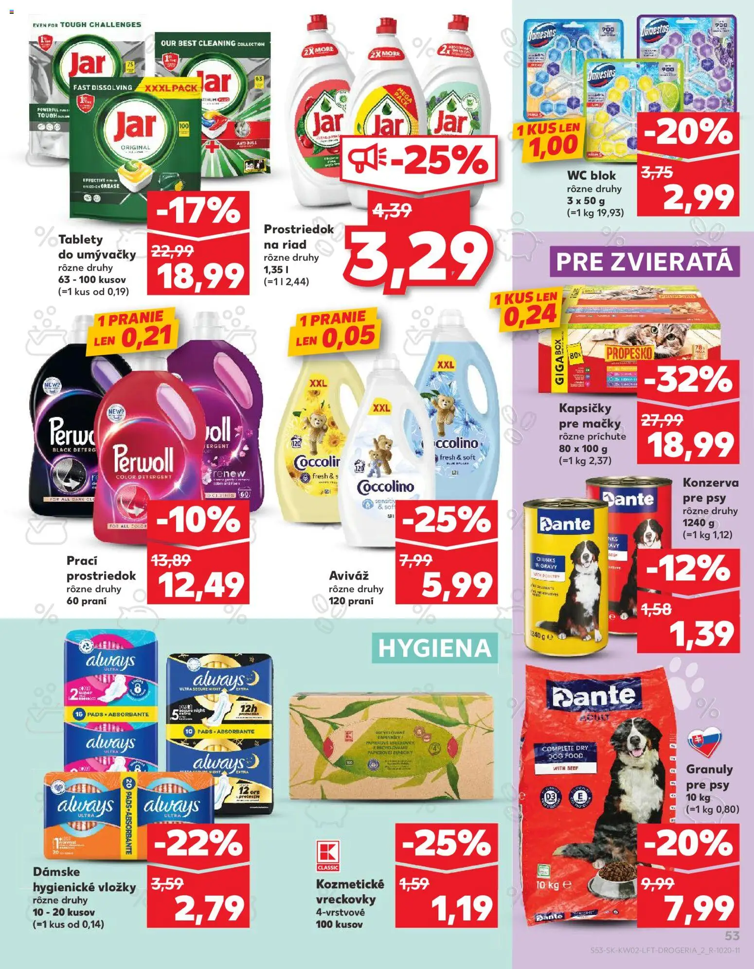 Náhľad Kaufland letáku platného od 08.01.2026 - Wc, Jar, Perwoll, Kapsičky pre mačky, Coccolino, Domestos, Aviváž, Wc blok