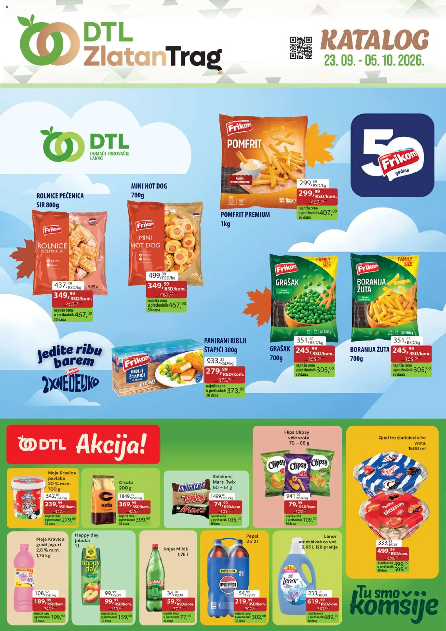 Pregled Zlatan Trag kataloga - važi od 23.09.2026 - Boranija, Pomfrit, Hot dog, Moja kravica, Jogurt, Pečenica, Omekšivač, Omekšivač za veš