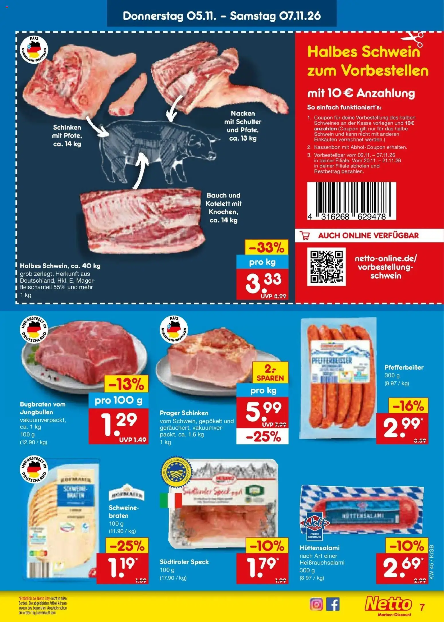 Vorschau von dem Prospekt des Geschäftes Netto Marken-Discount, gültig ab dem 02.11.2026 - Schinken, Schulter