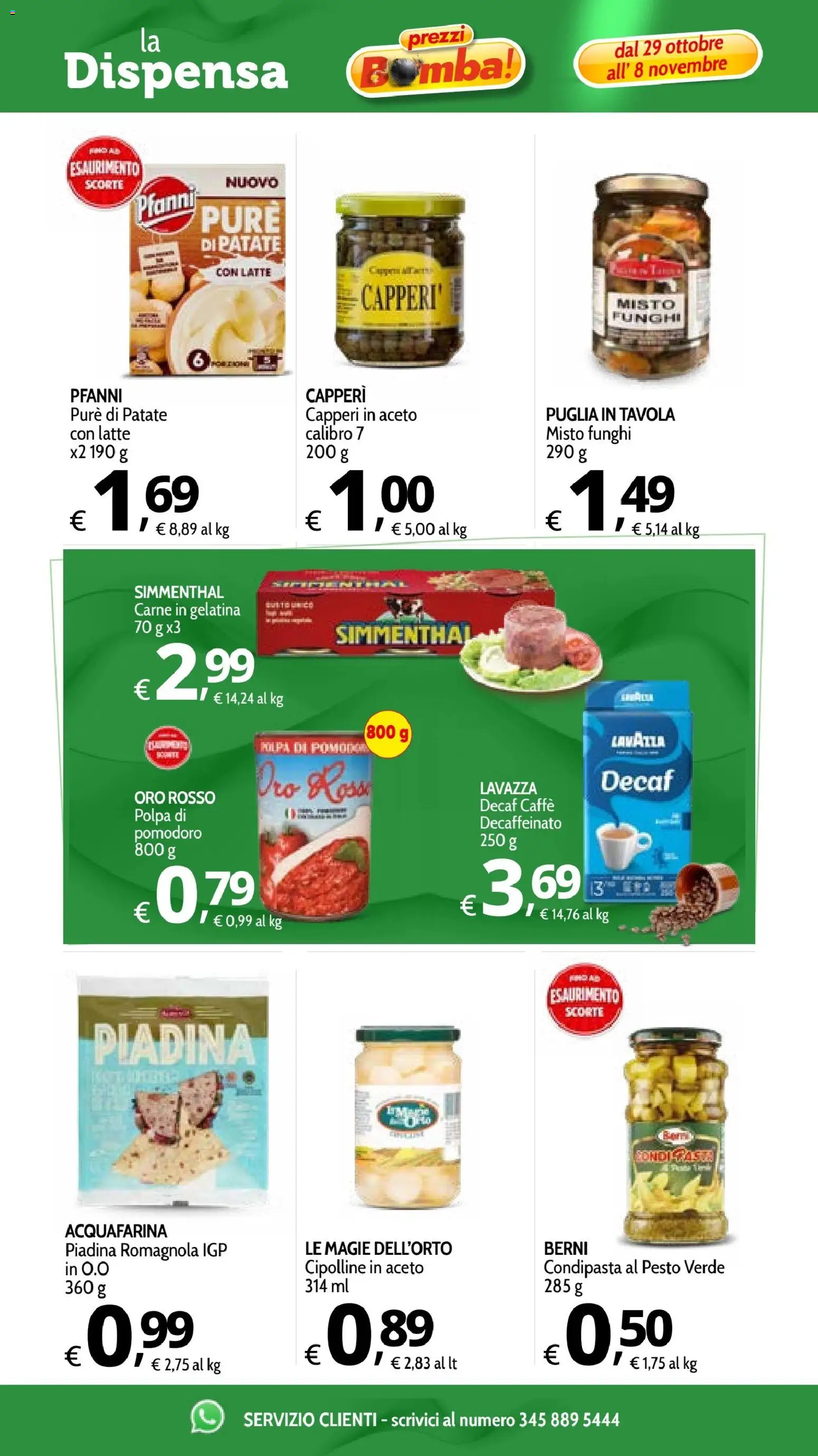 Anteprima dell'opuscolo Primo Prezzo volantino dal negozio Primo Prezzo valido da 29/10/2026 - Caffè, Piadina, Latte, Pomodoro, Lavazza, Pesto, Aceto, Cipolline