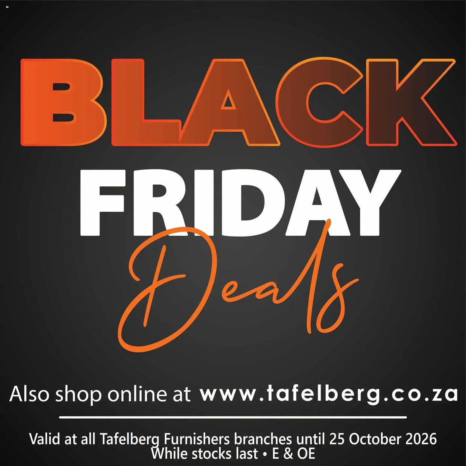 Preview of Tafelberg Furnishers flyer valid from 19/10/2026