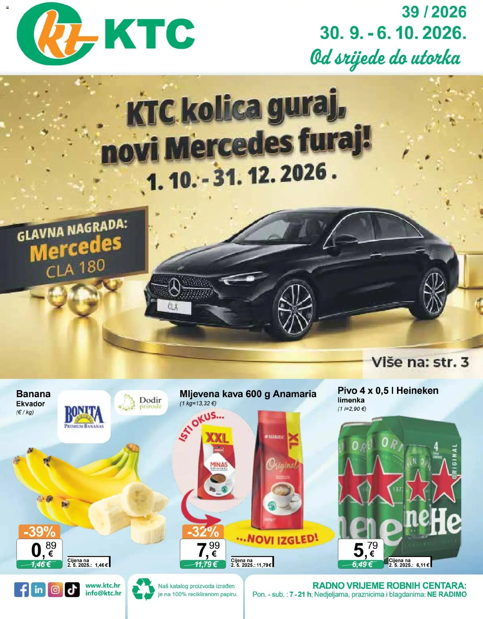 Pregled letka KTC Katalog široke potrošnje trgovine KTC vrijedi od 30.09.2026