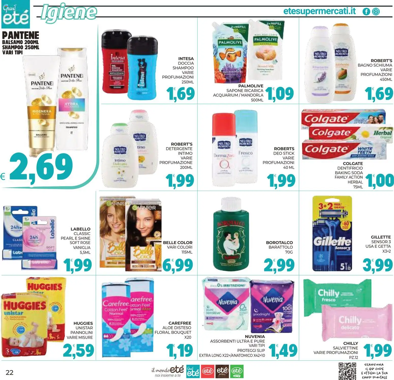 Anteprima dell'opuscolo Eté volantino Grandeté dal negozio Eté valido da 23/10/2026 - Bagno, Shampoo, Doccia, Vaniglia, Pannolini, Detergente, Schiuma, Proteggi slip
