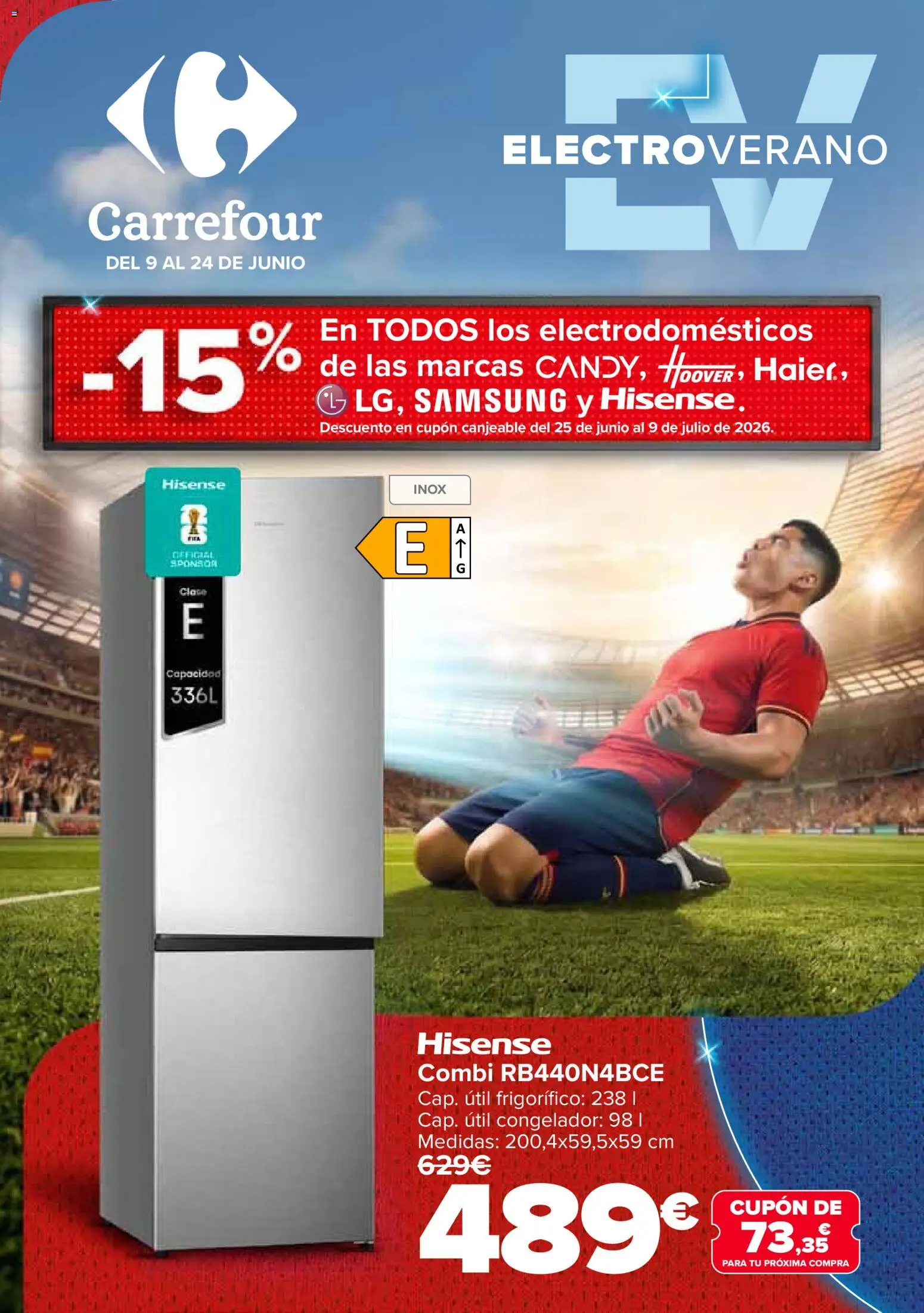 Vista previa del folleto de la tienda Carrefour válido desde el 09/06/2026 - Congelador, Combi