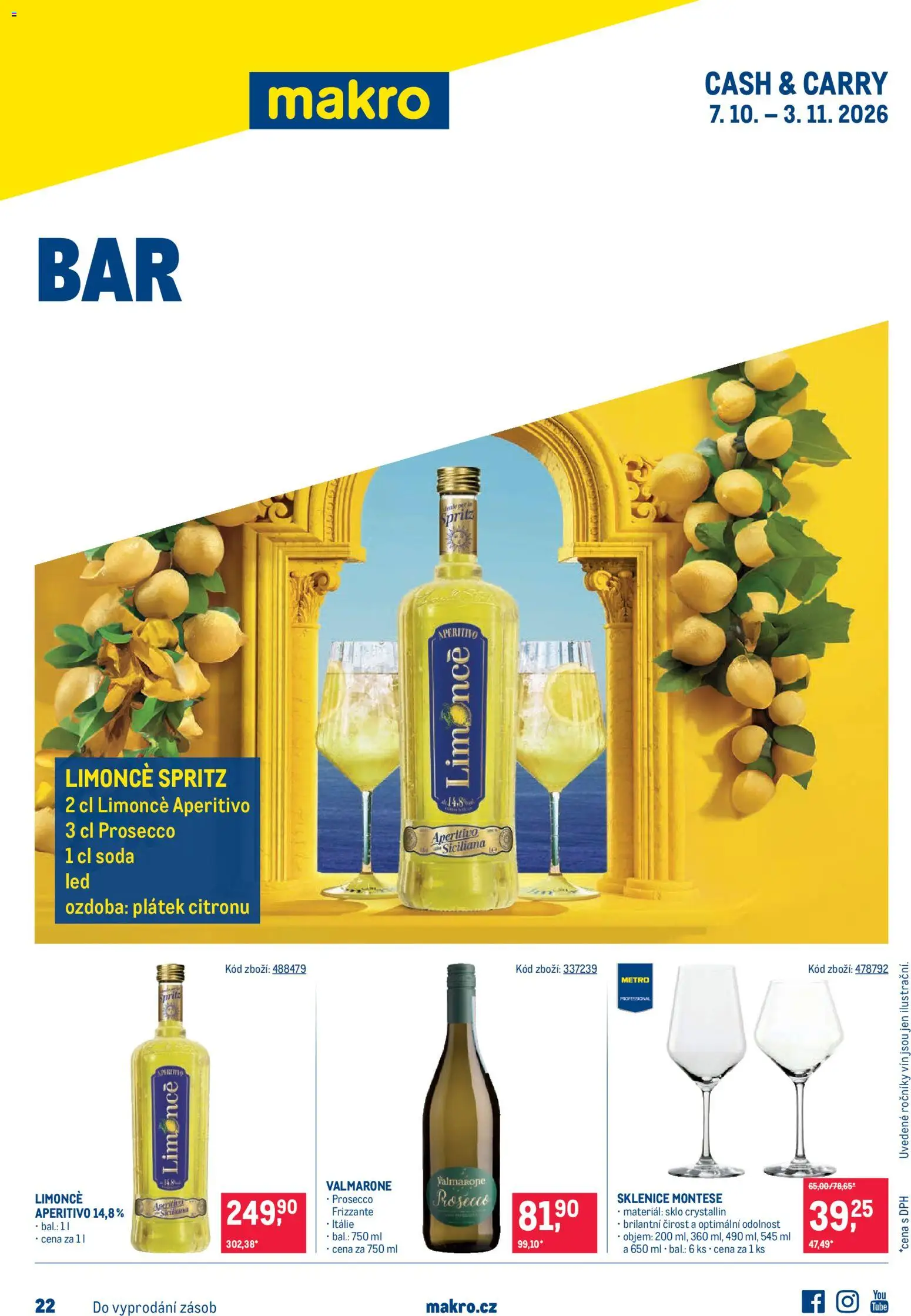 Náhled nabídky: Makro Makro leták - Bar platný od 07.10.2026 - Prosecco, Sklenice, Frizzante, Spritz, Aperitivo