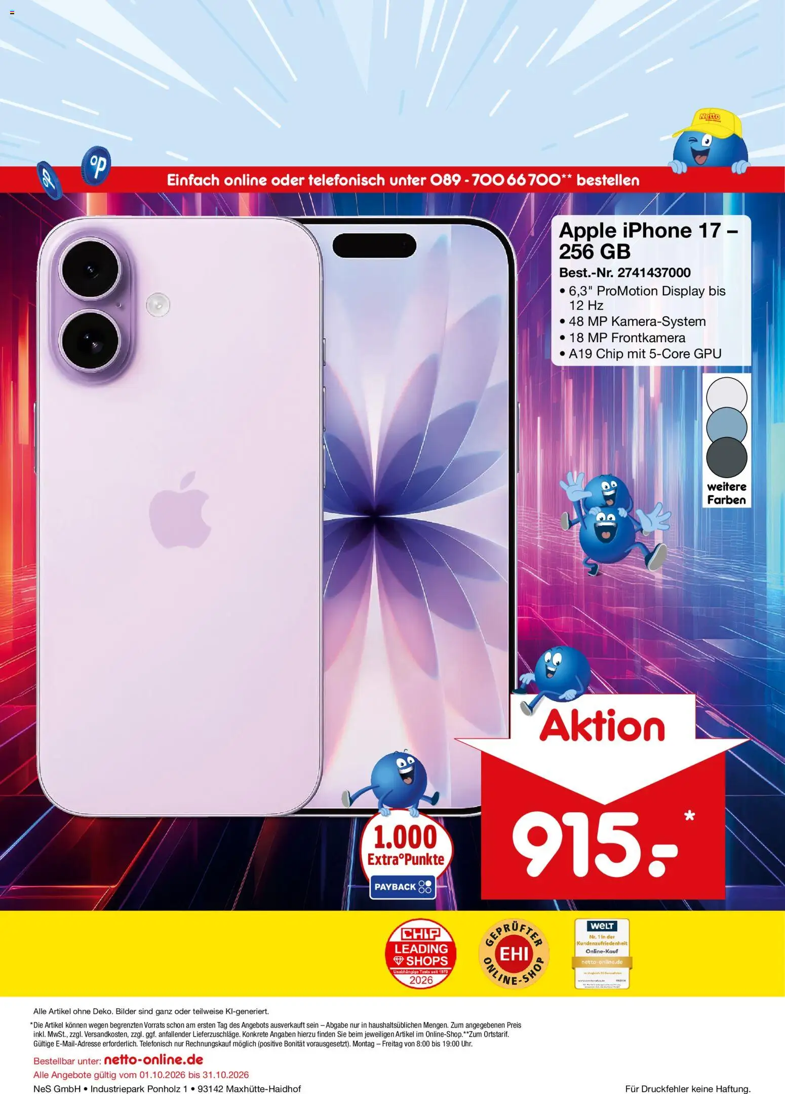 Vorschau von dem Prospekt des Geschäftes Netto Marken-Discount, gültig ab dem 01.10.2026 - Bilder, Apple, Iphone