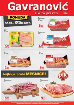 Pregled letka Gavranović Katalog trgovine Gavranović vrijedi od 30.07.2026