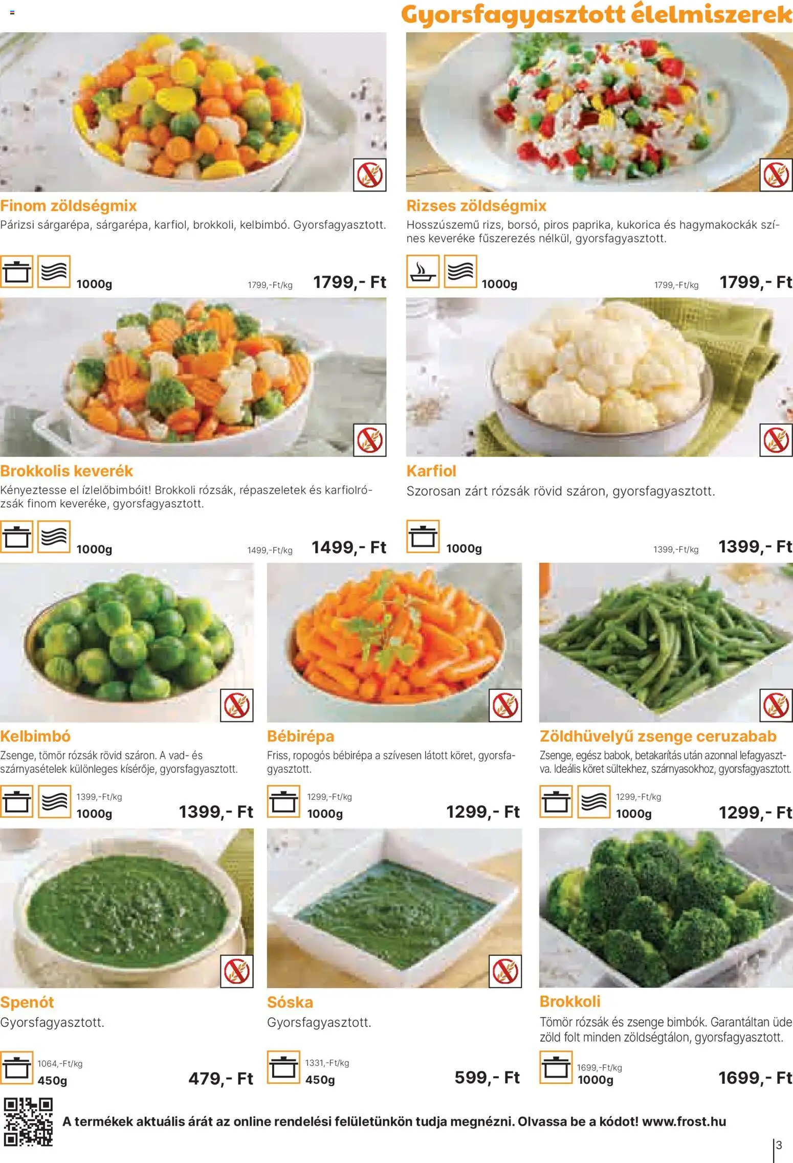 Family Frost - Family Frost Katalógus megtekintése, amely érvényes 2026.04.01.-től - Élelmiszerek, Kukorica, Spenót, Karfiol, Brokkoli, Párizsi, Bébirépa, Gyorsfagyasztott