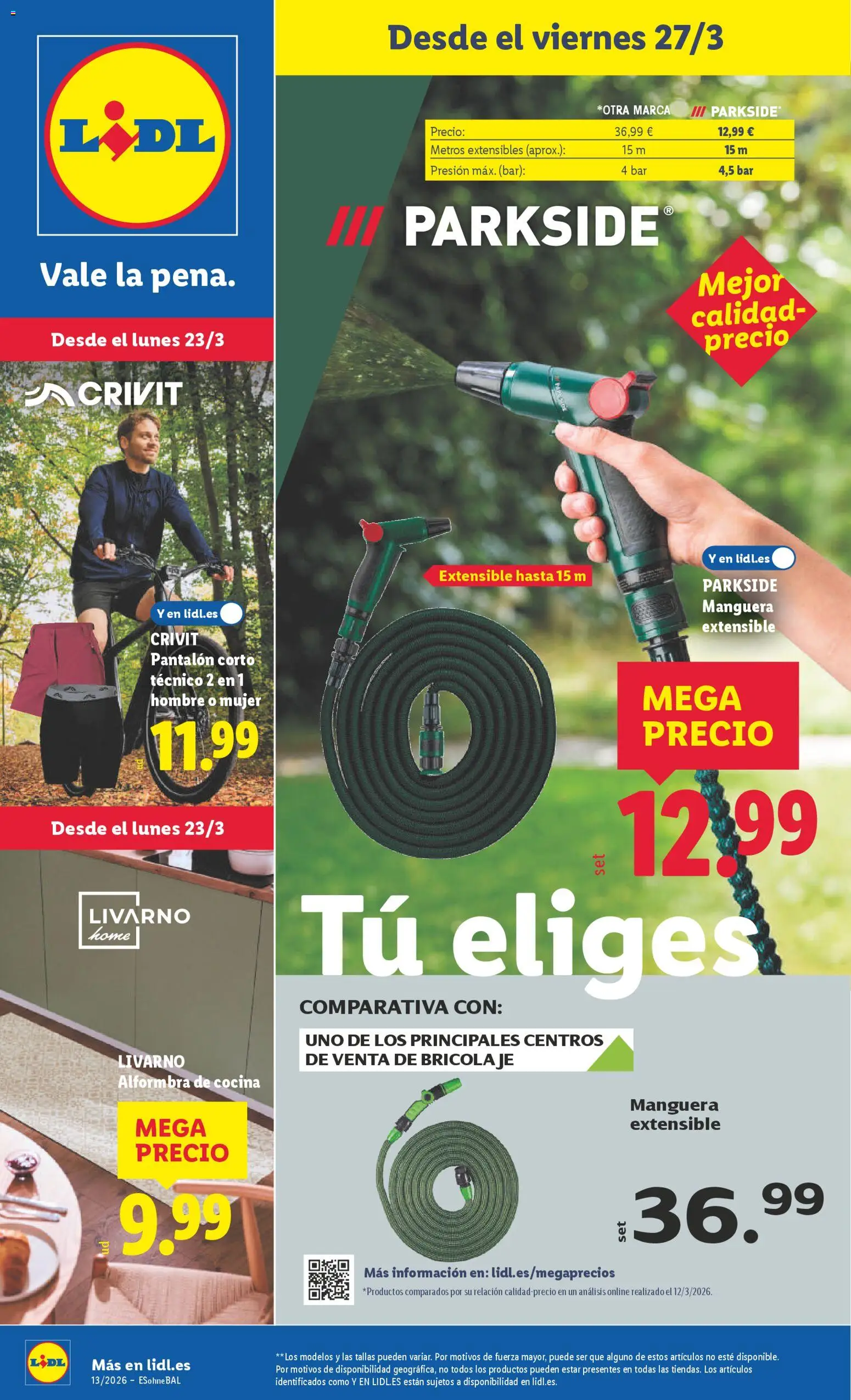 Vista previa del folleto de la tienda Lidl válido desde el 23/03/2026 - Cocina, Pantalón corto, Manguera