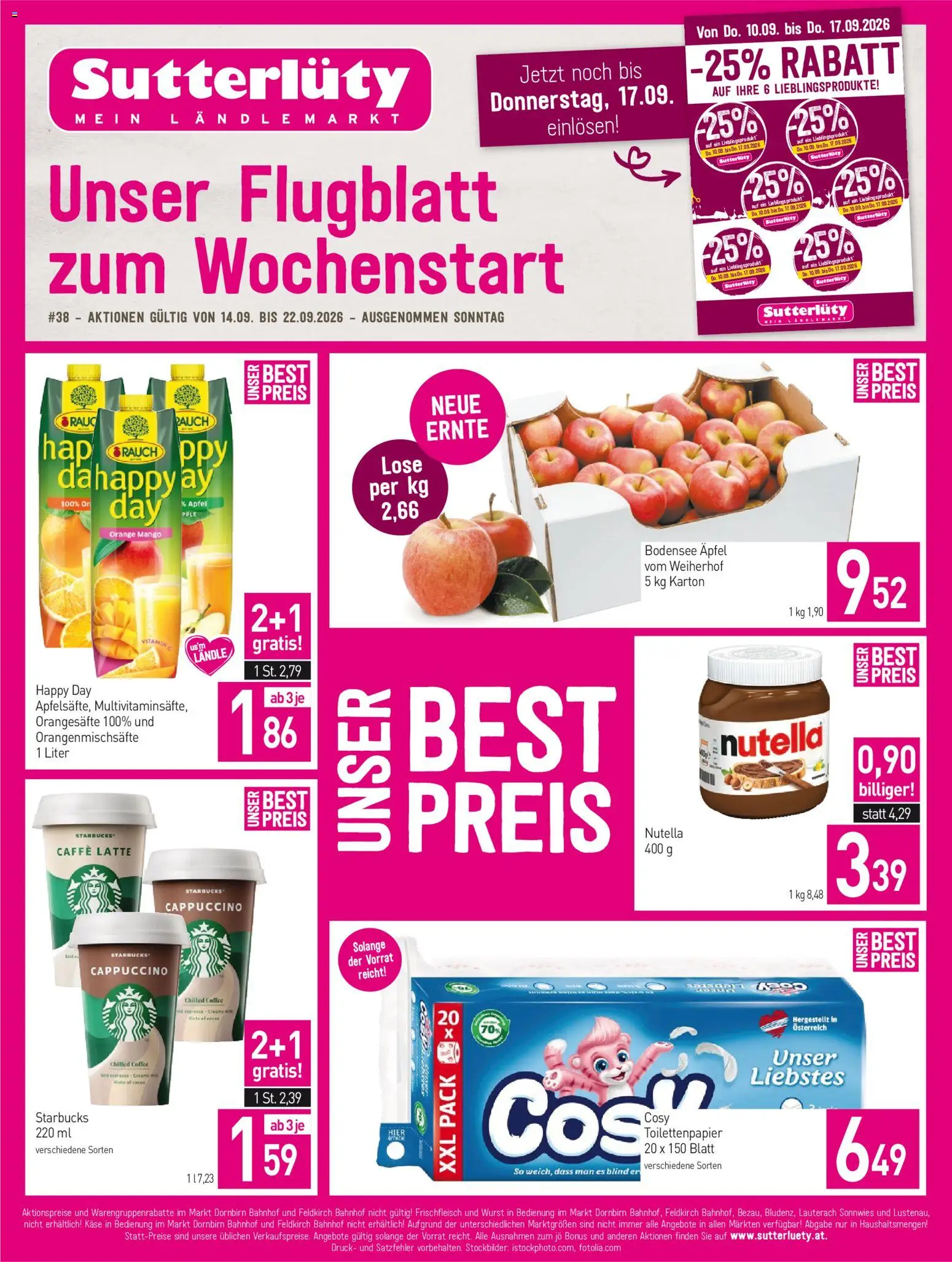 Vorschau der Angebote: Sutterlüty Sutterlüty Flugblatt gültig ab 14.09.2026