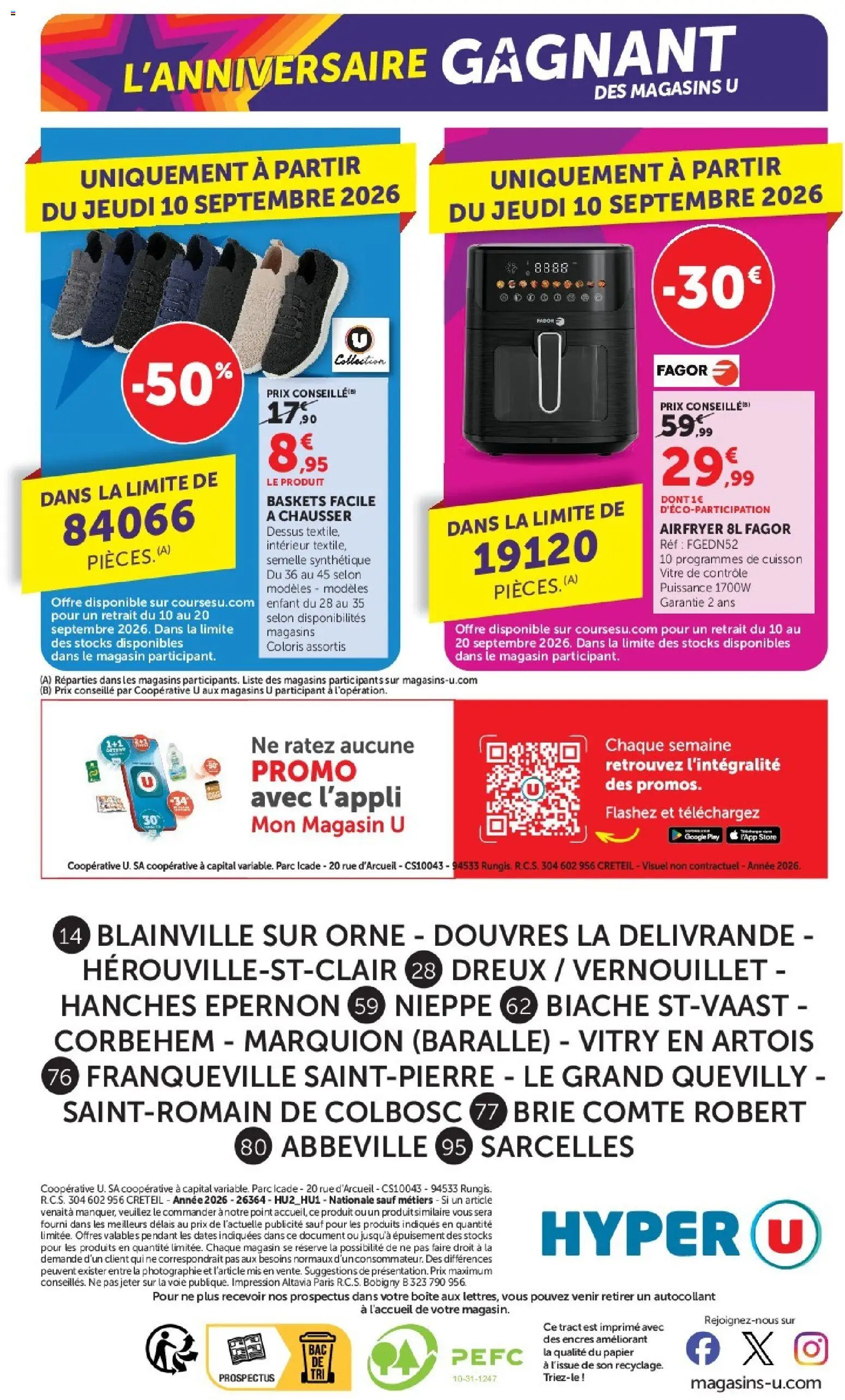 Prévisualisation de Hyper U catalogue du magasin Hyper U formulaire valide 08/09/2026 - Baskets, Store, Impression, Brie