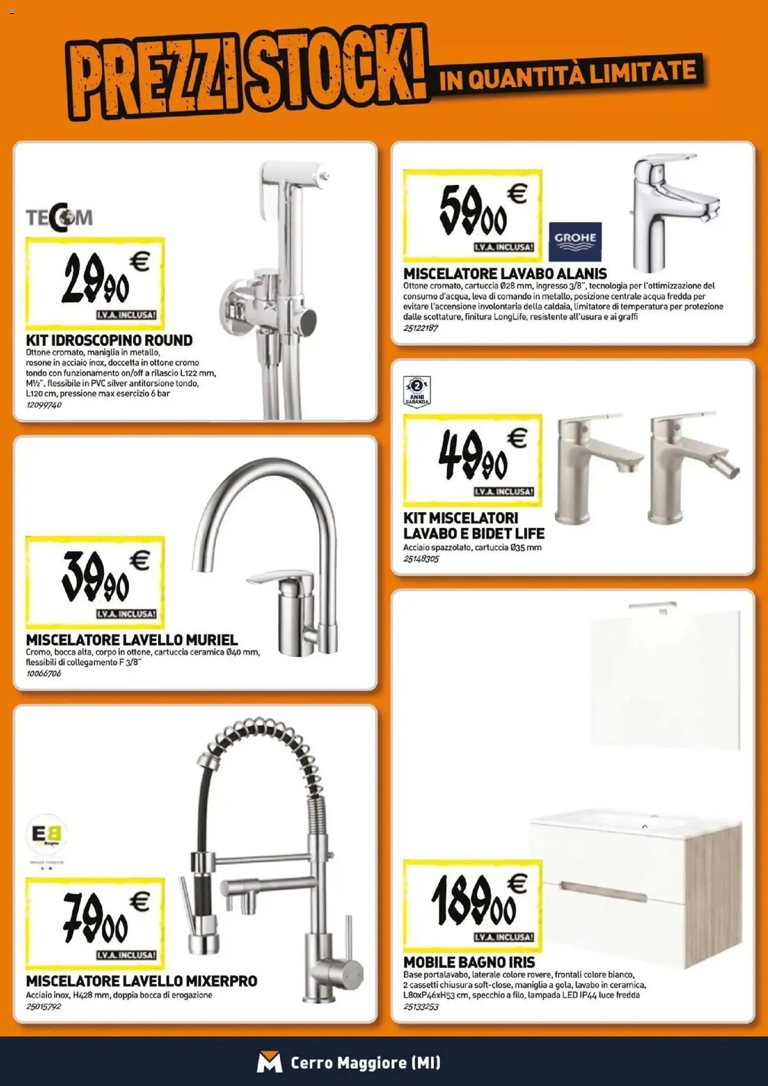 Anteprima dell'opuscolo TECNOMAT catalogo Cerro Maggiore dal negozio TECNOMAT valido da 29/10/2026 - Acqua, Mobile, Bagno, Specchio, Lavello, Lampada, Miscelatore