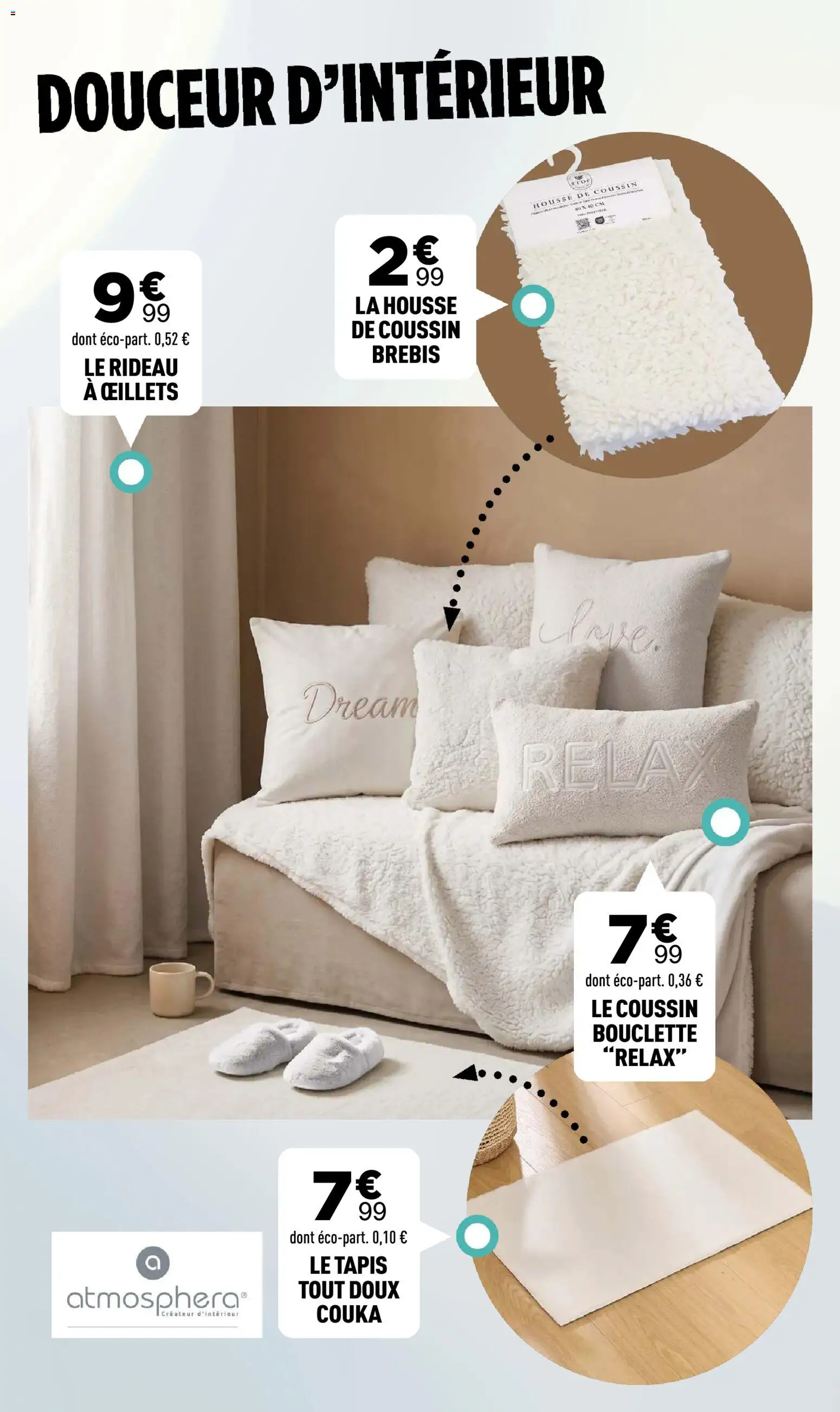 Prévisualisation de Centrakor catalogue Interieur douillet du magasin Centrakor formulaire valide 19/10/2026 - Tapis, Rideau, Housse de coussin