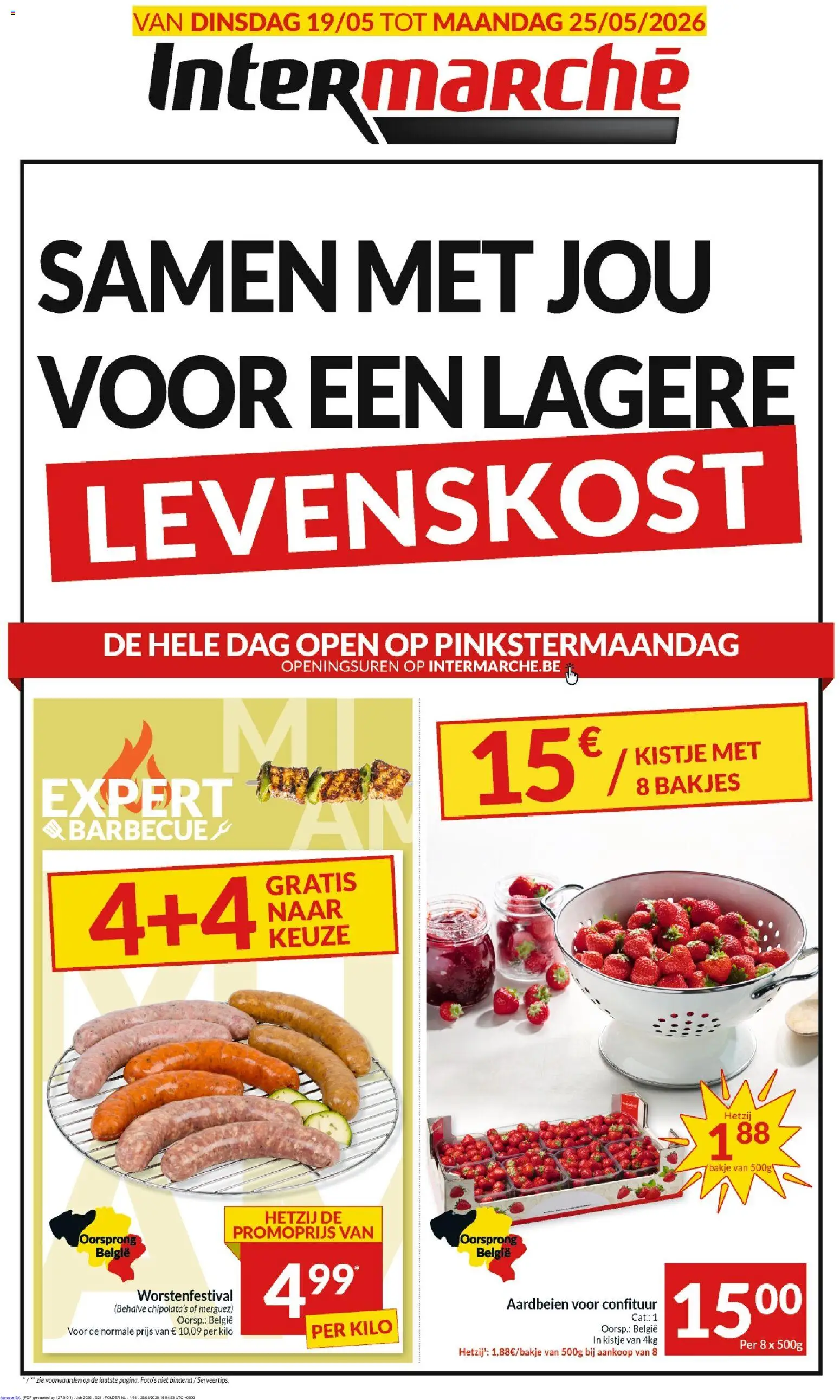 Voorbeeld van Intermarché Folder week 21 van winkel Intermarché geldig vanaf 19/05/2026 - Barbecue, Aardbeien, Merguez