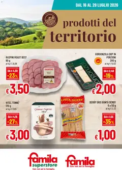 Anteprima dell'opuscolo Famila volantino Prodotti del Territorio dal negozio Famila valido da 16/07/2026