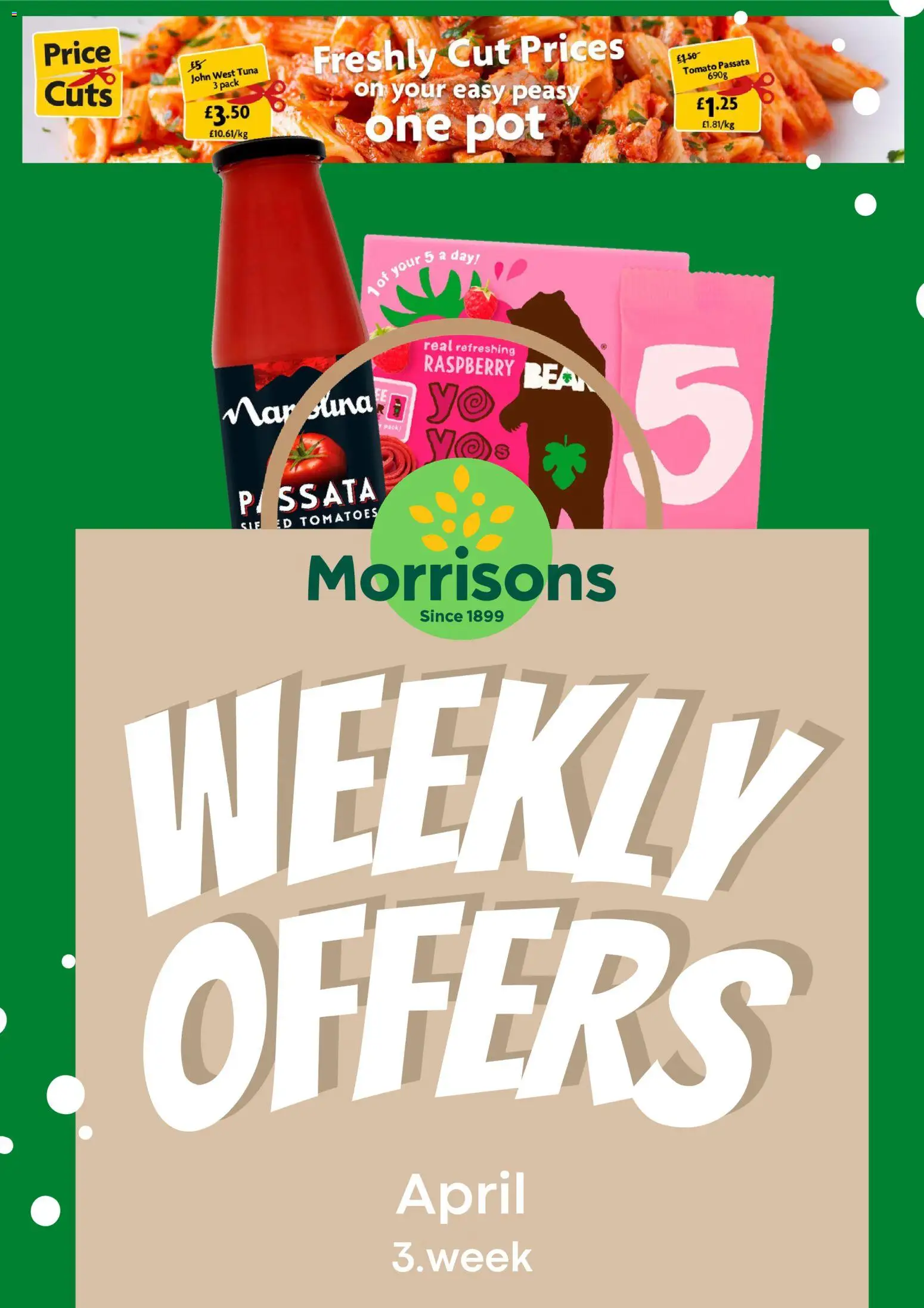Preview of Morrisons Morrisons - Weekly offers valid from 13/04/2026 - Pot, Tomatoes, Tomato, Tuna, Raspberry, Tomato passata