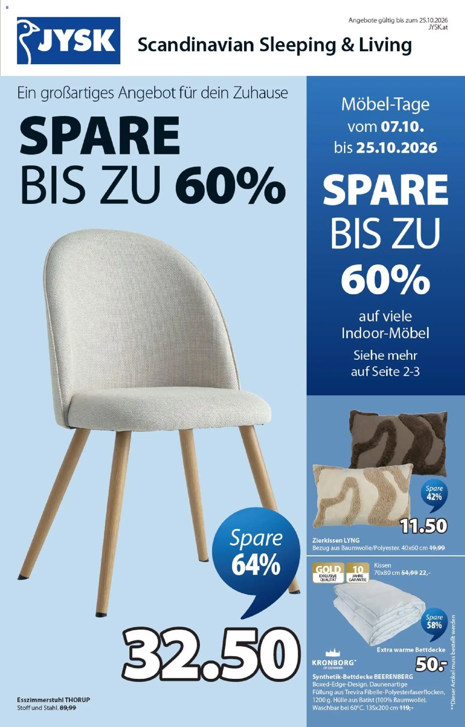 Vorschau der Angebote: JYSK JYSK Flugblatt gültig ab 07.10.2026 - Kissen, Hülle