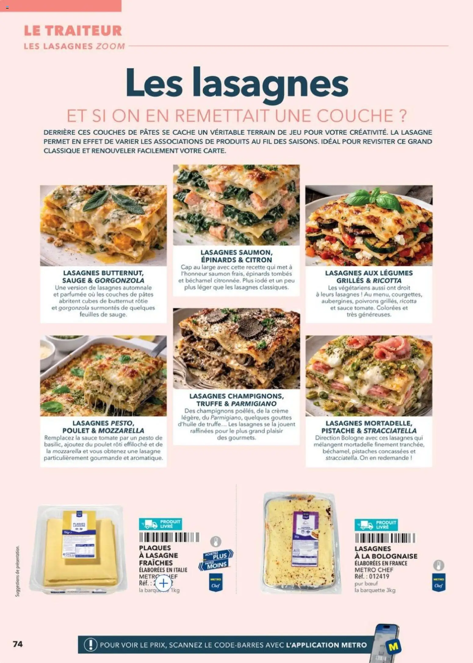 Prévisualisation de METRO - Guide Italie du magasin METRO formulaire valide 28/05/2026 - Butternut, Ricotta, Tomate, Citron, Crème, Sauce tomate, Couches, Pistaches